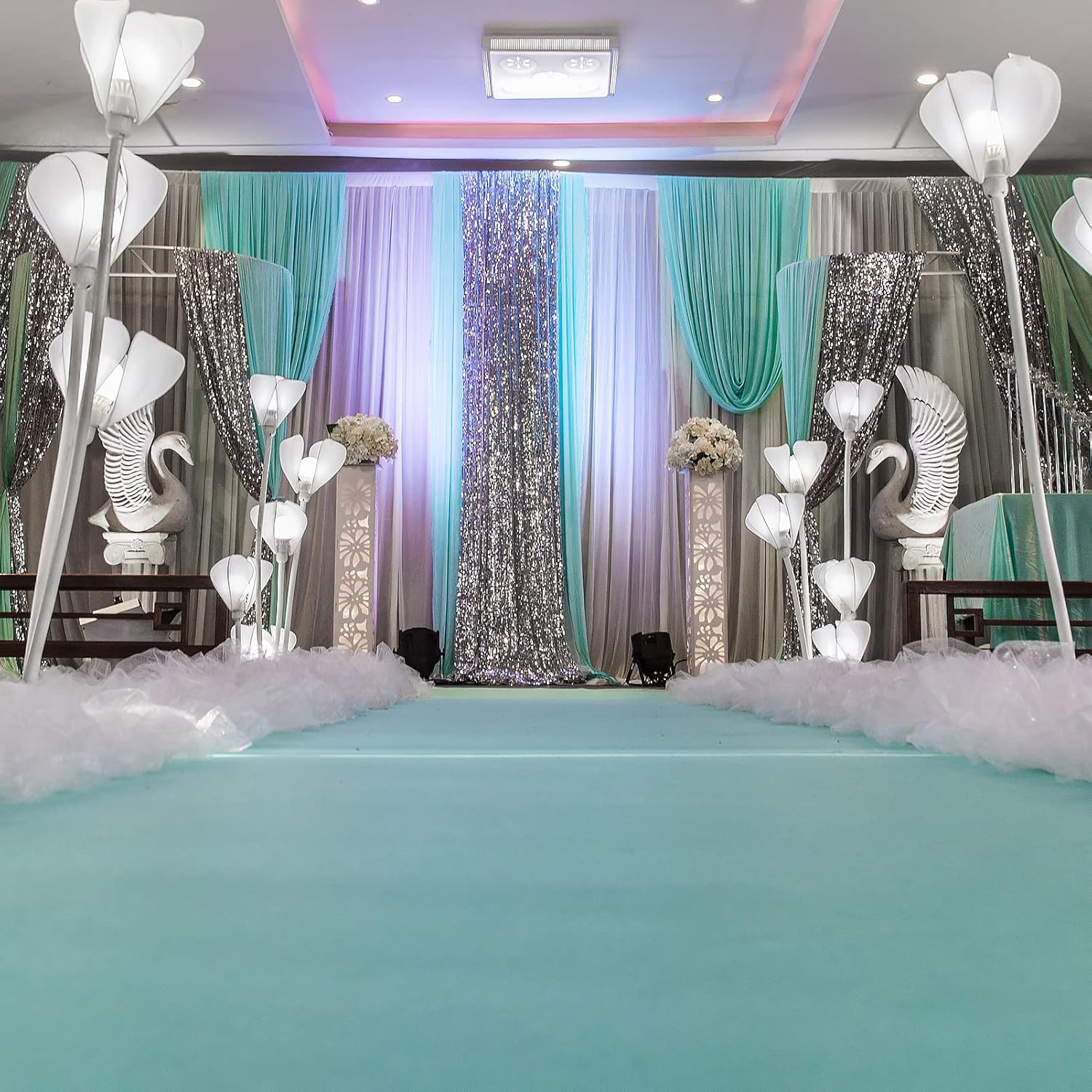 KAMPCO Blue Aisle Runner Carpet for Weddings and Events