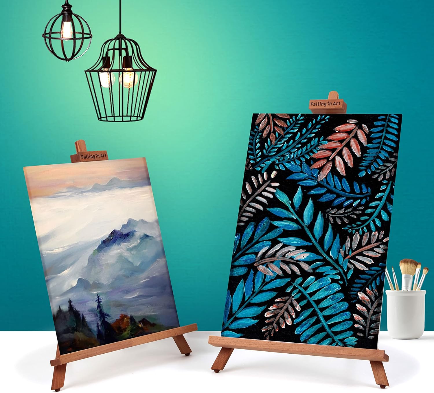 Falling in Art 25 Tabletop Easel Stand Set