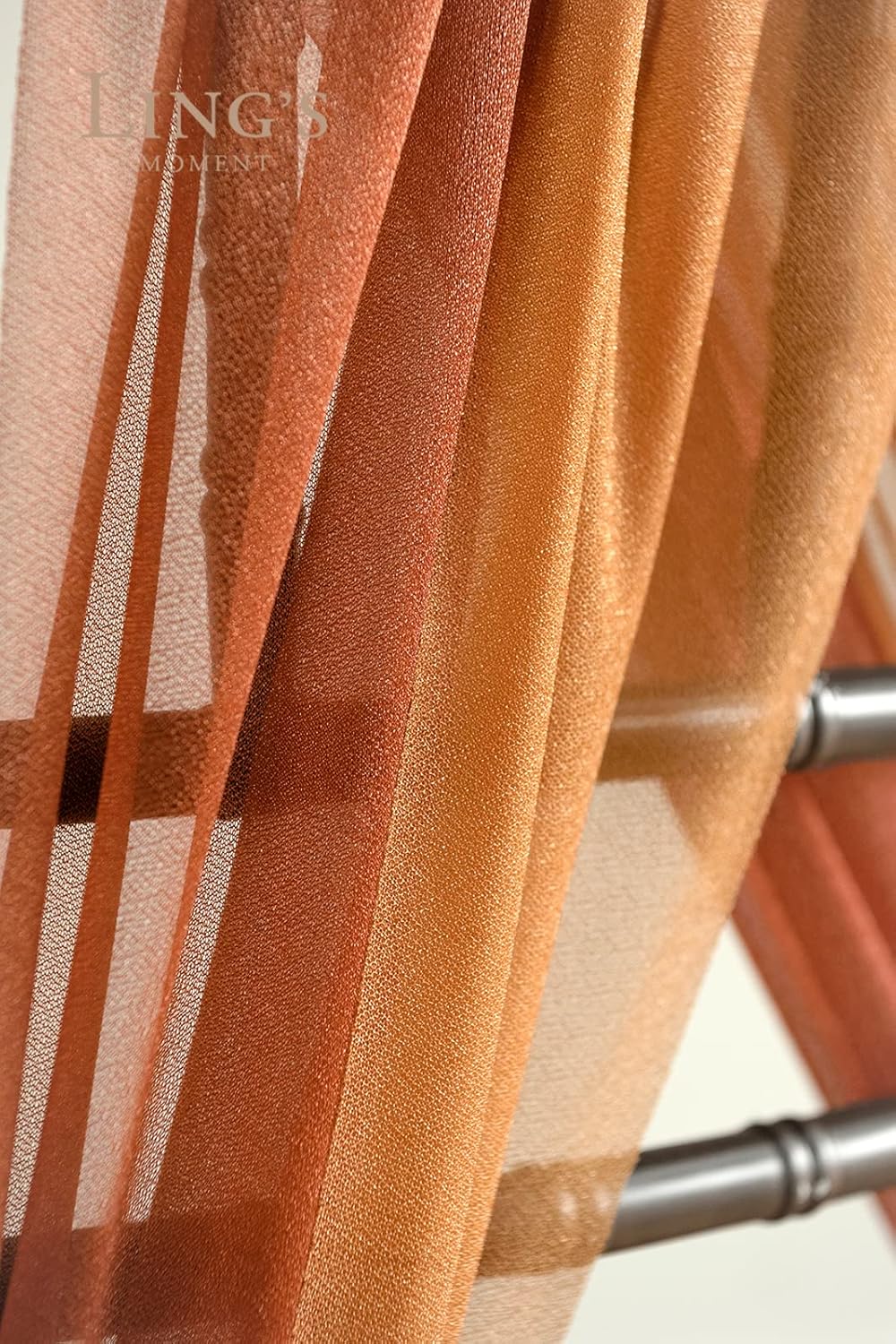 Lings Moment Burnt Orange Aisle Draping Fabric Sashes Chair Cover