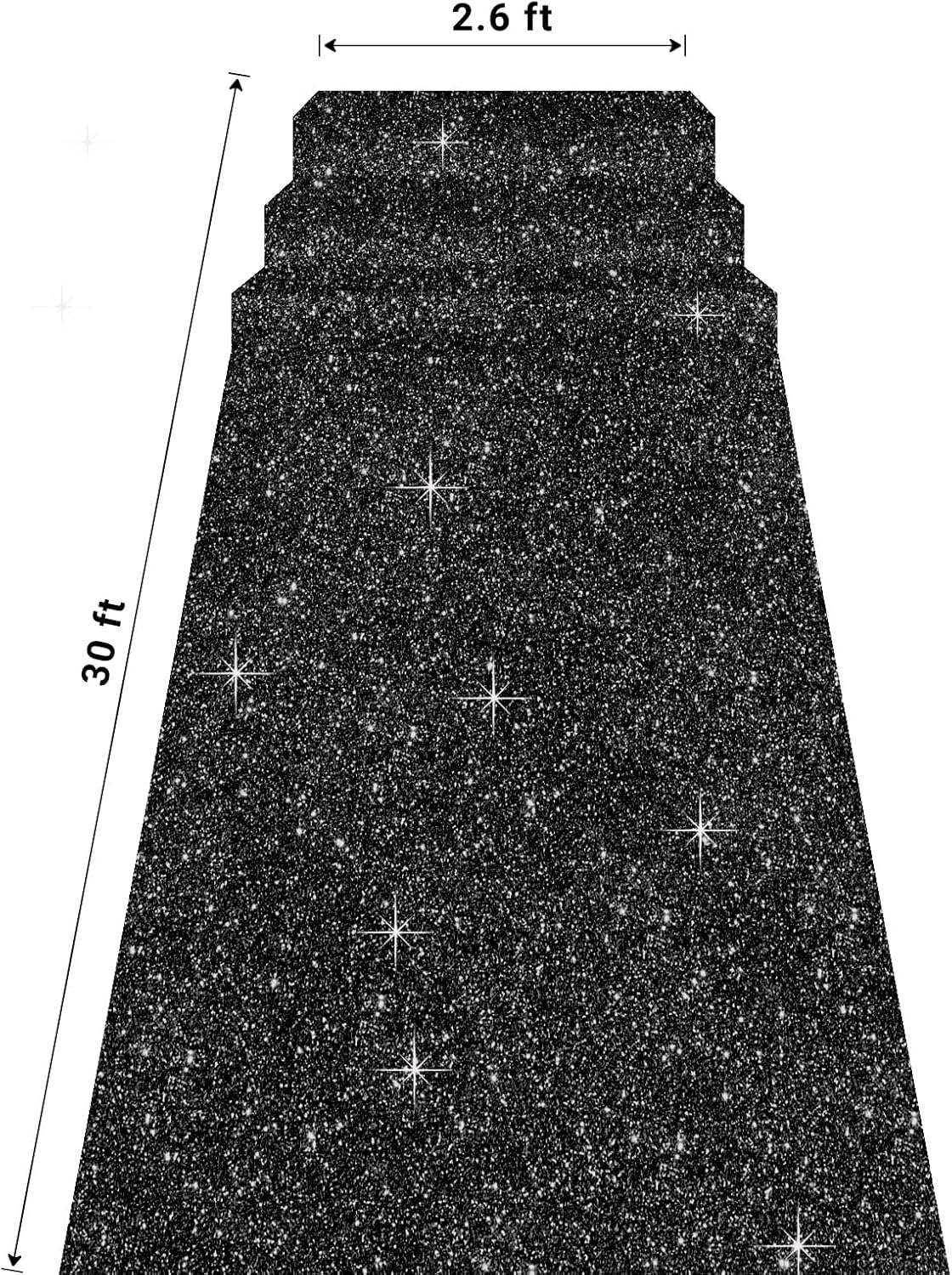 Glitter Carpet Runner for Party 26 X 30 ft