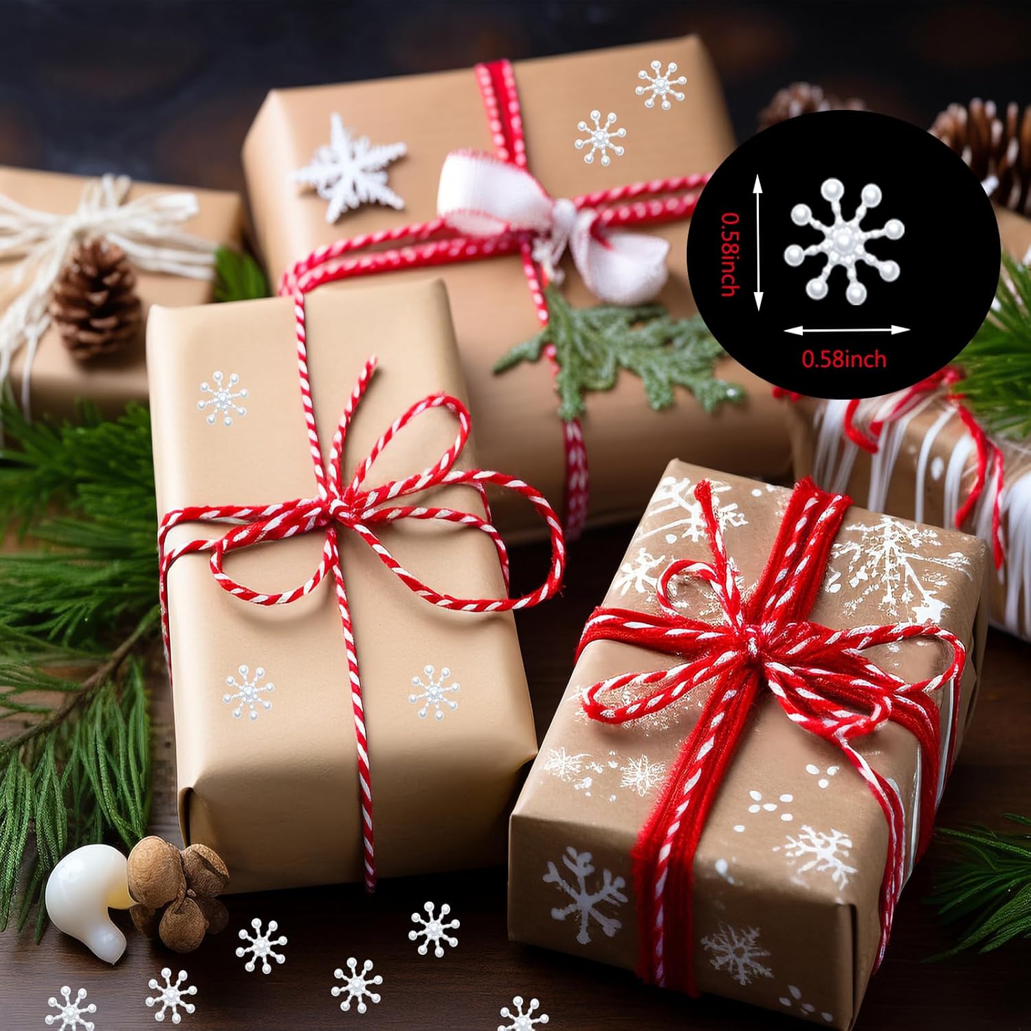 200 PCS Resin Christmas Snowflakes Decorations