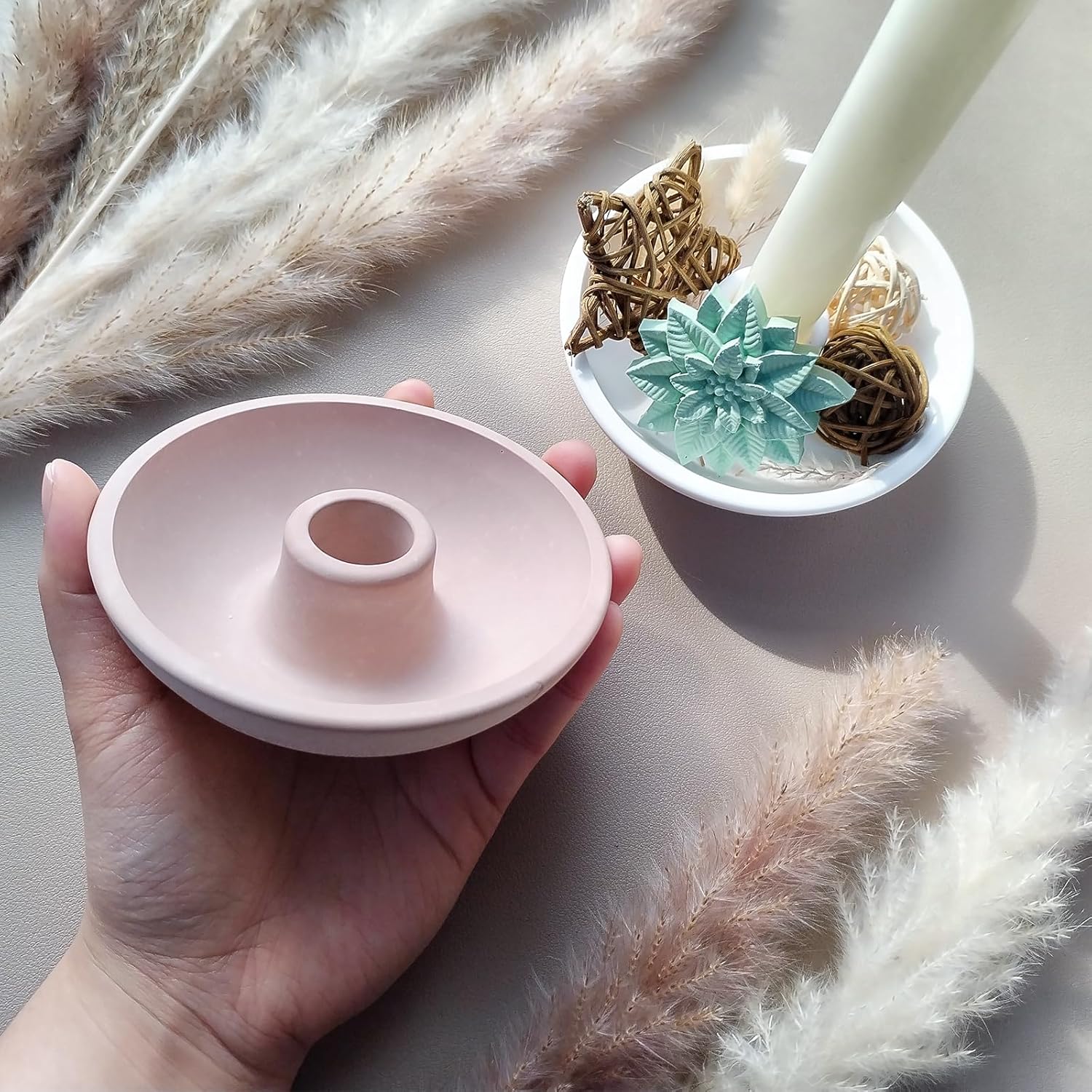 Wehous Round Candle Holder Mold for Resin Casting