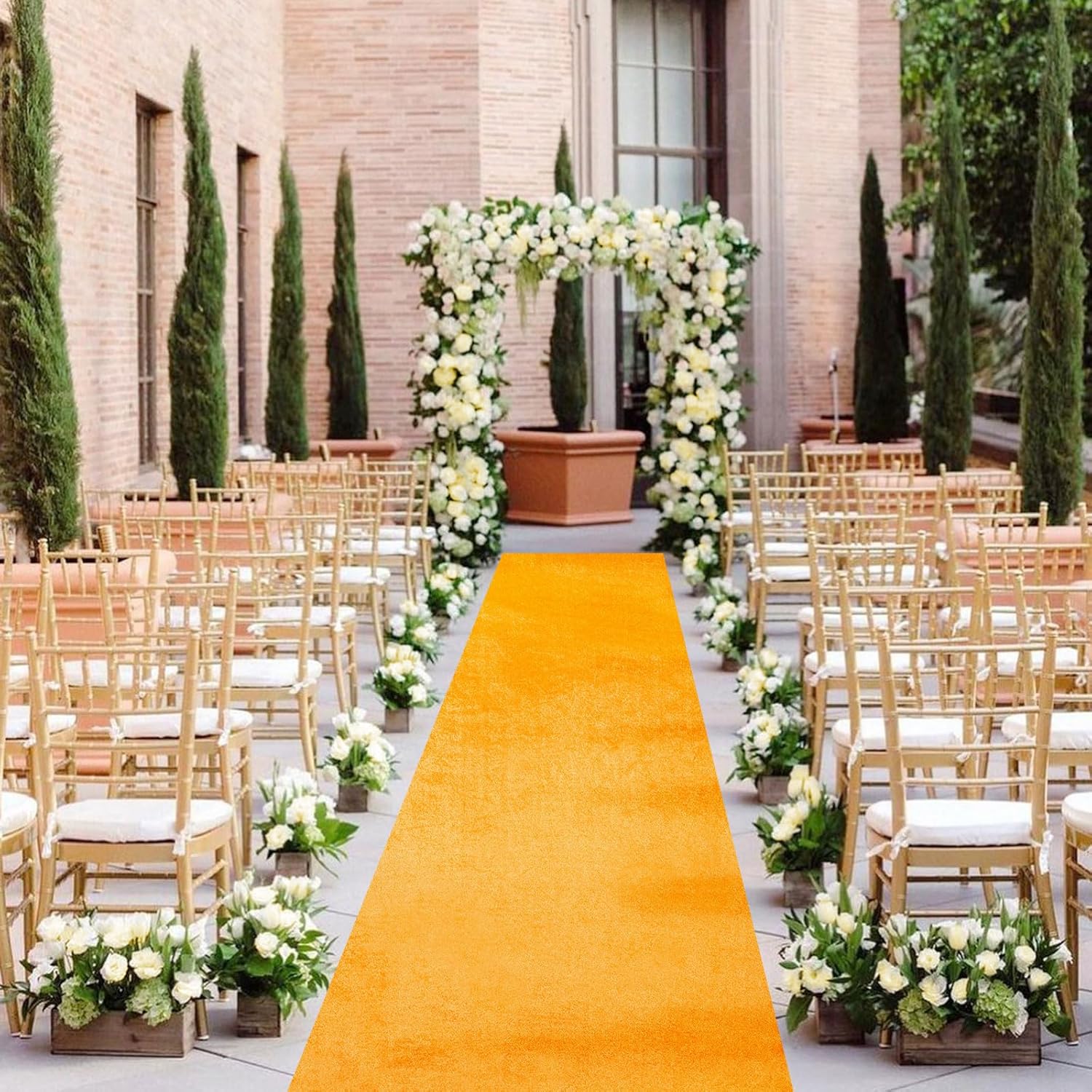 Gold Velvet Aisle Runner 45ftx20ft for Weddings and Parties