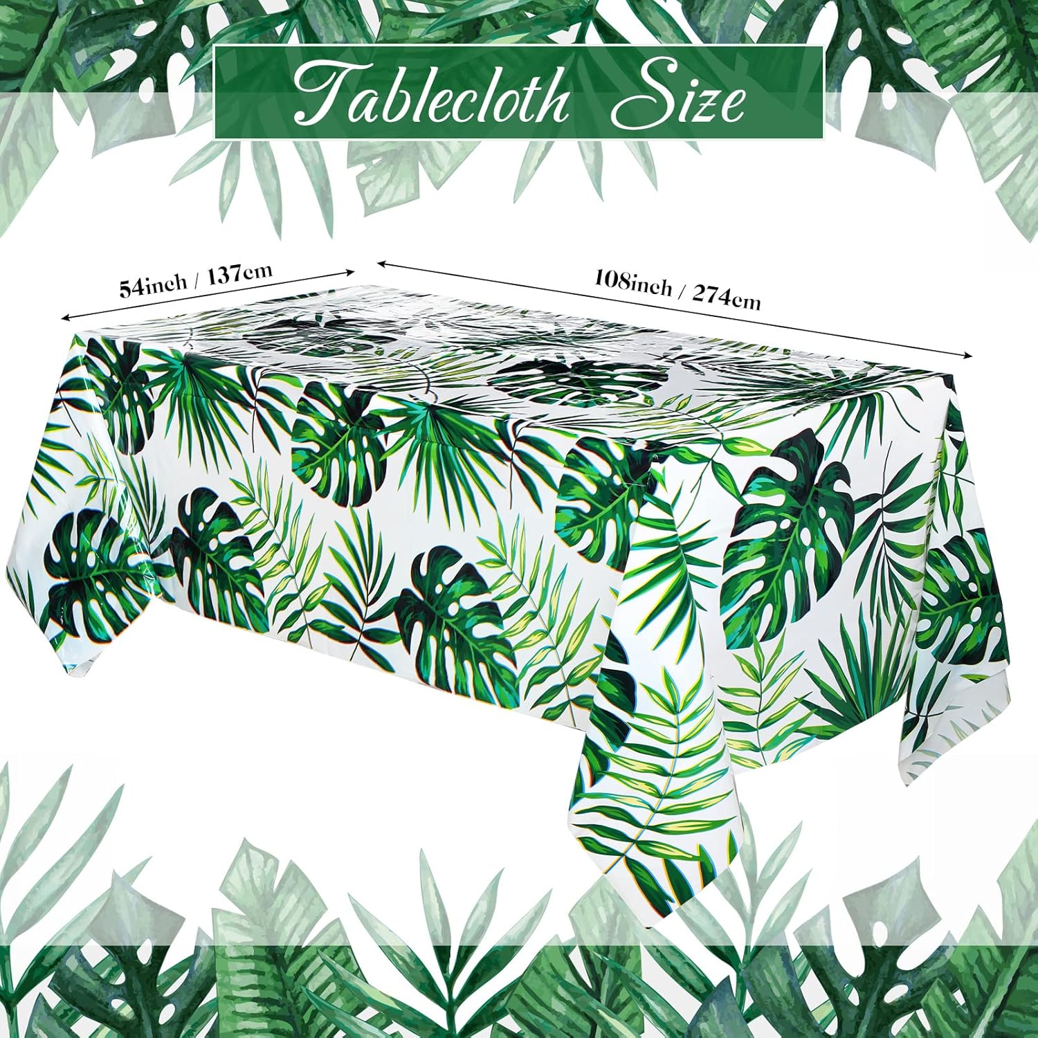Mixweer 6 Pcs Hawaiian Luau Tablecloths for Party Decoration