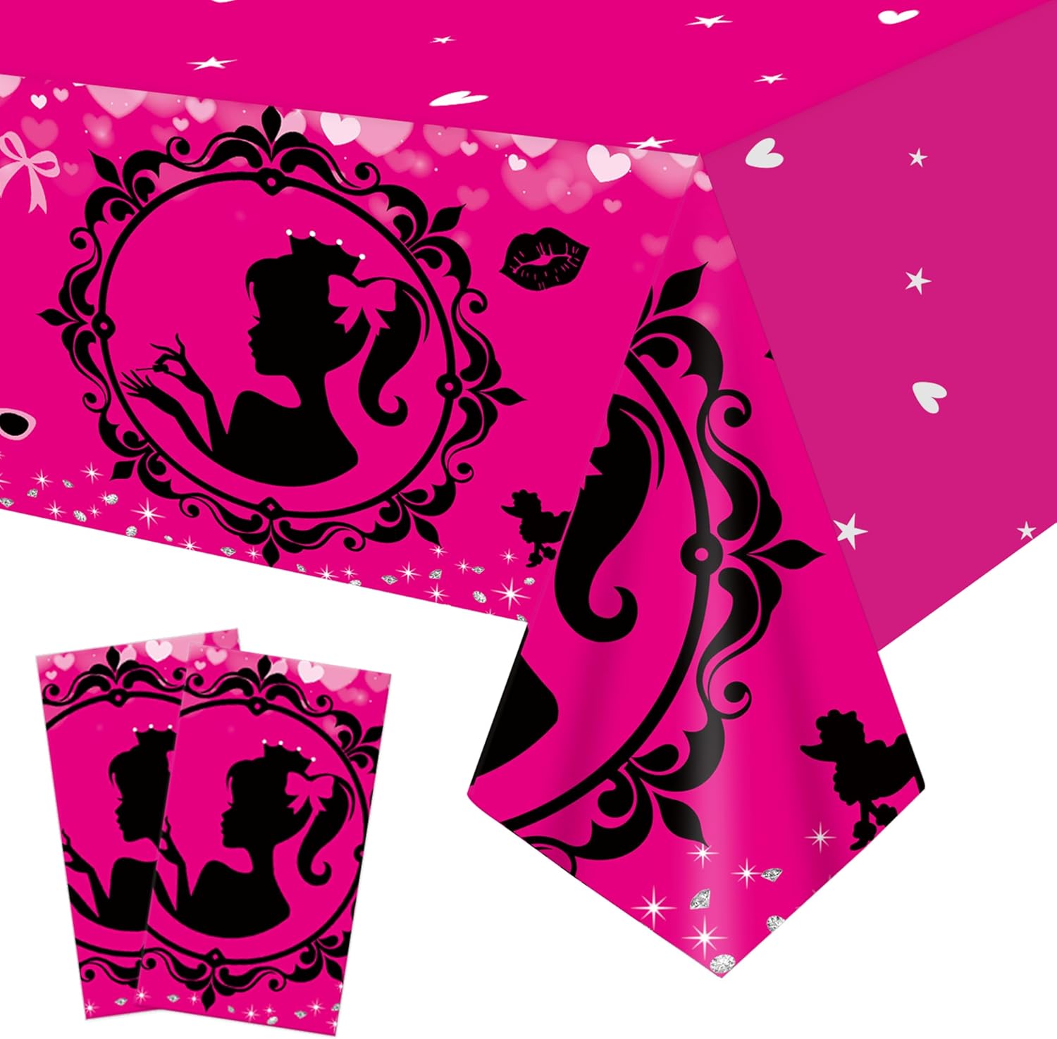 C L Cooper Life Hot Pink Princess Tablecloths Set of 2
