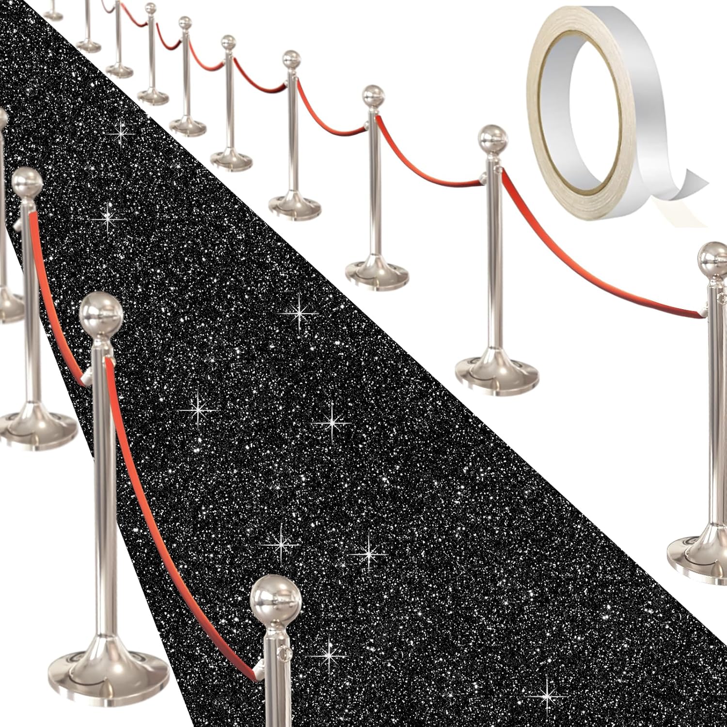 Glitter Carpet Runner for Party 26 X 30 ft