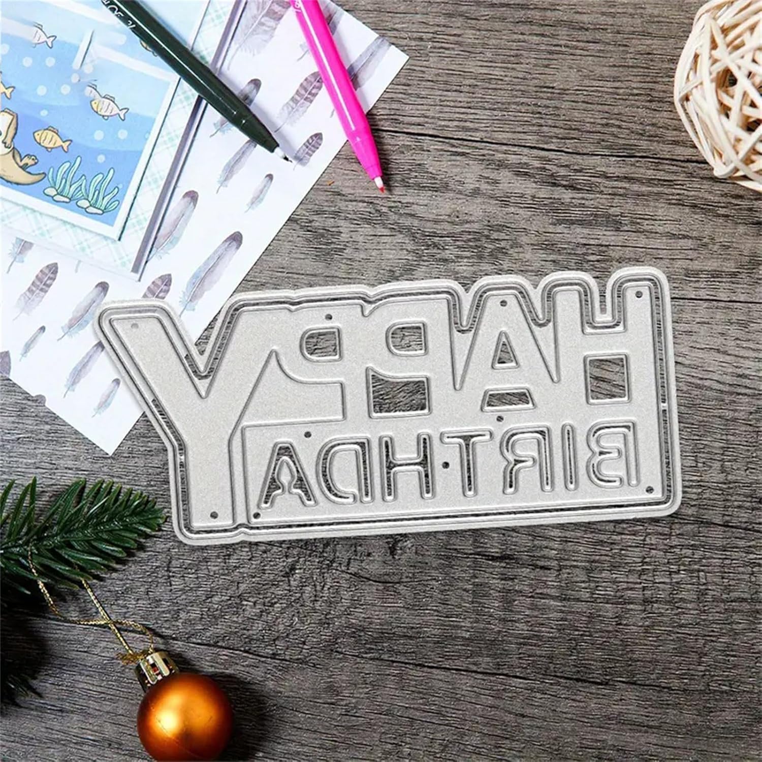 Metal Die Cut Embossing Stencils for Birthday Cards and Scrapbooking