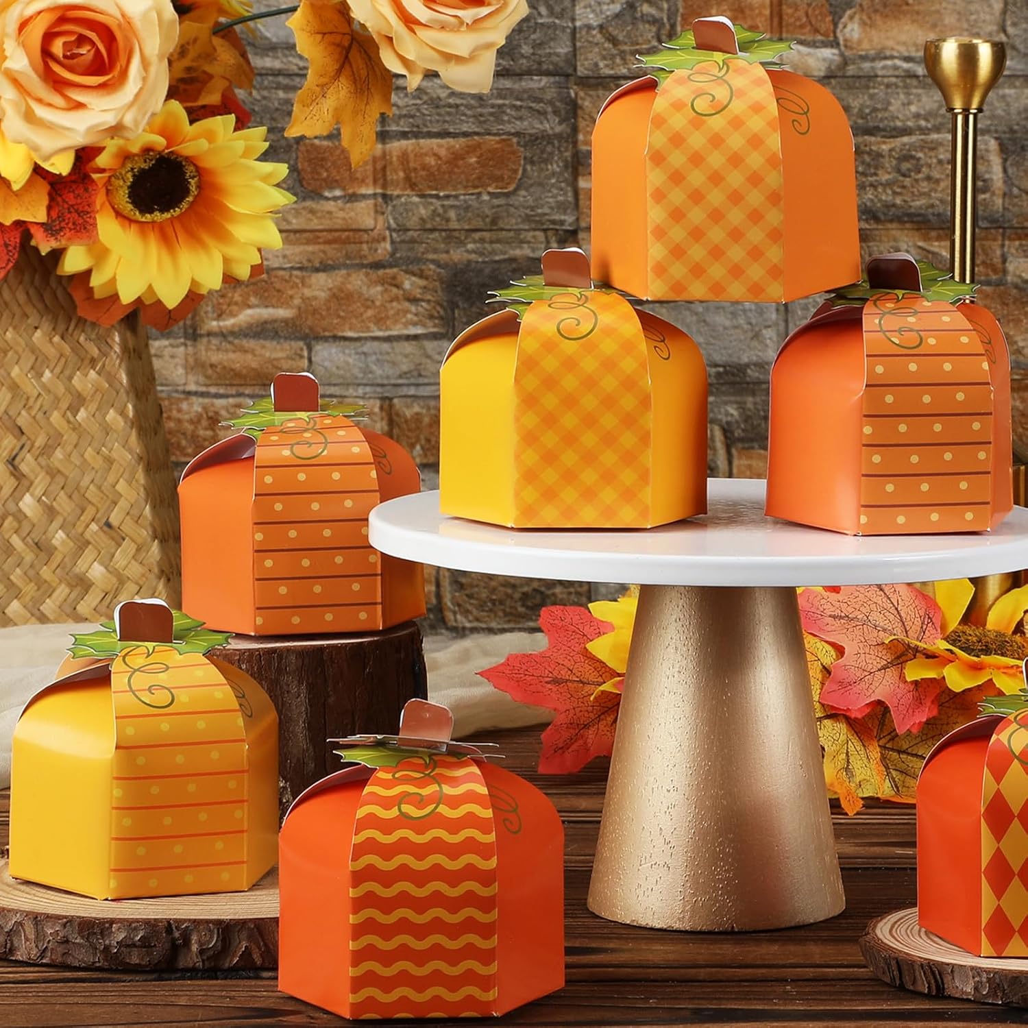 Cholemy 30 Pcs Pumpkin Party Favor Box