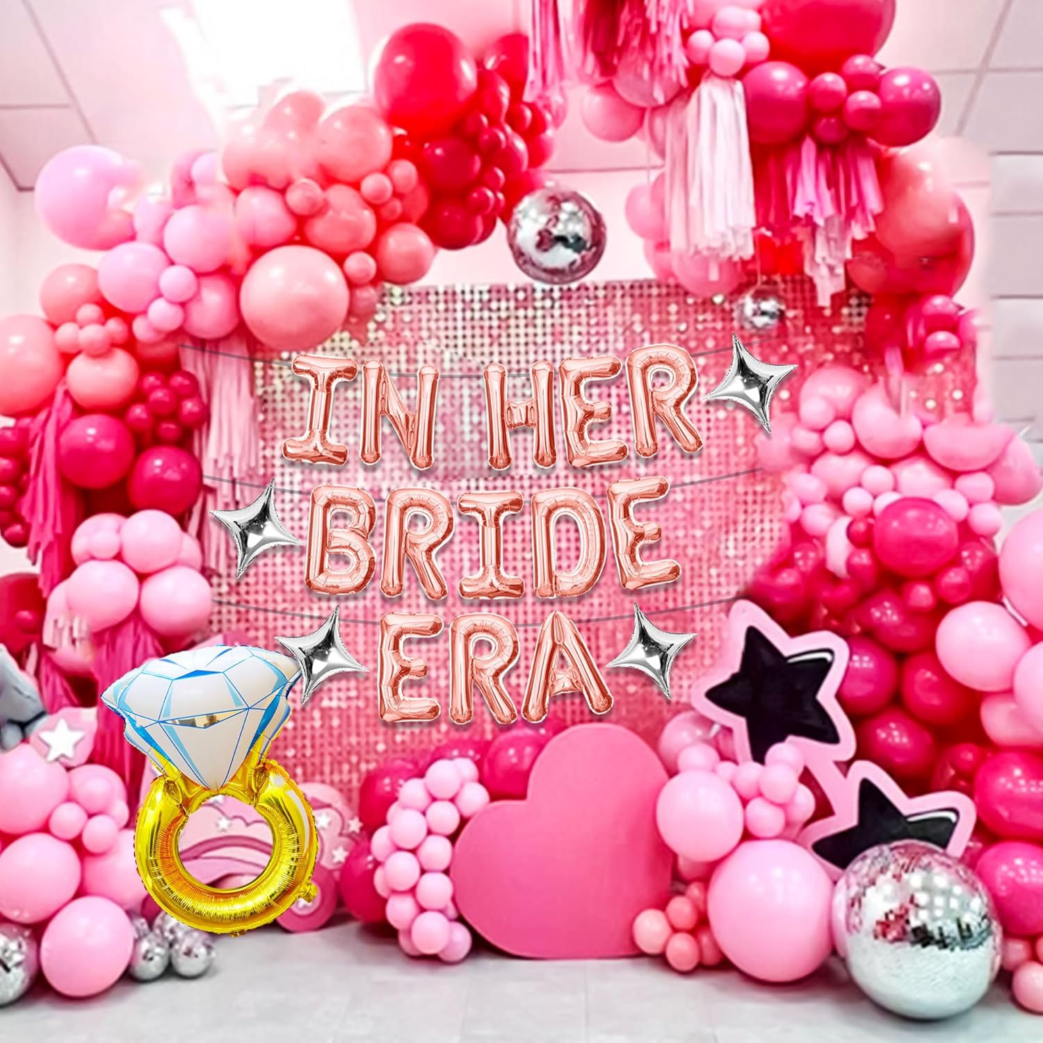Rose Gold In Her Bride Era Balloon Banner
