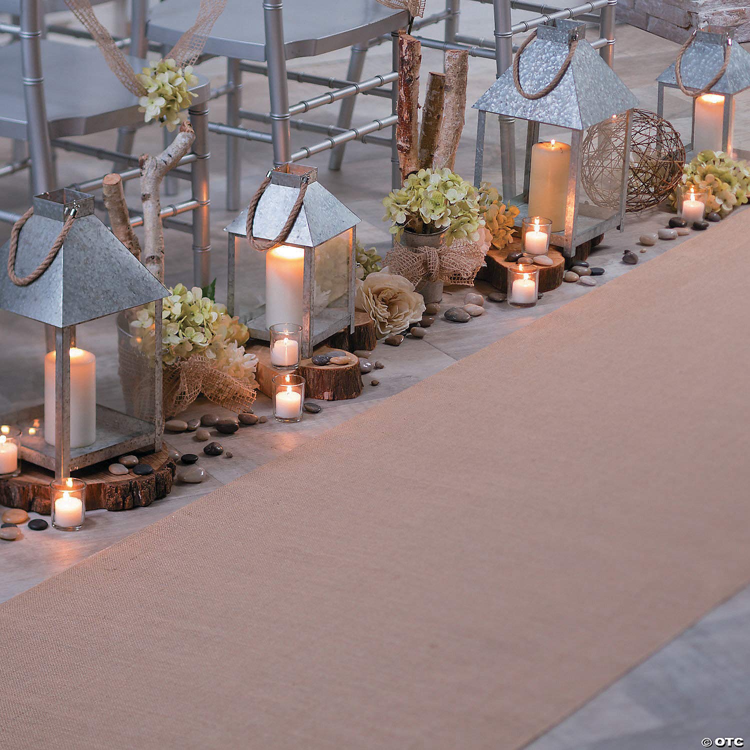 Fun Express Burlap Aisle Runner for Wedding Ceremony