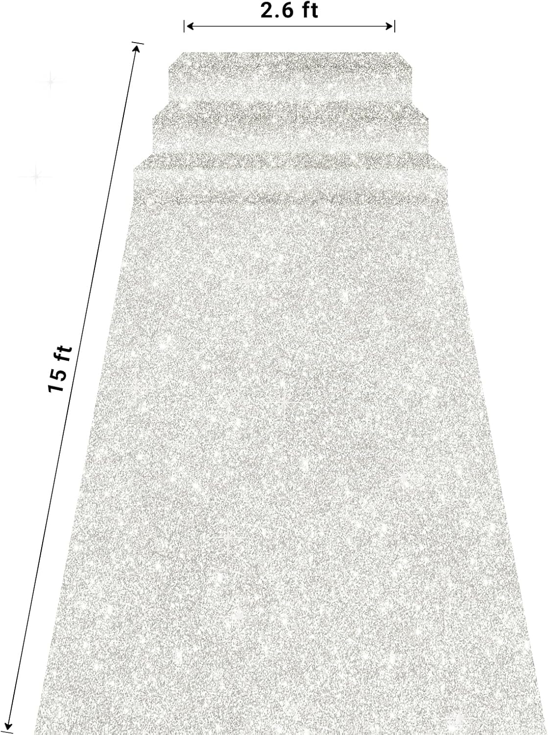 Glitter Carpet Runner Party 200 GSM Non-Woven with Adhesive