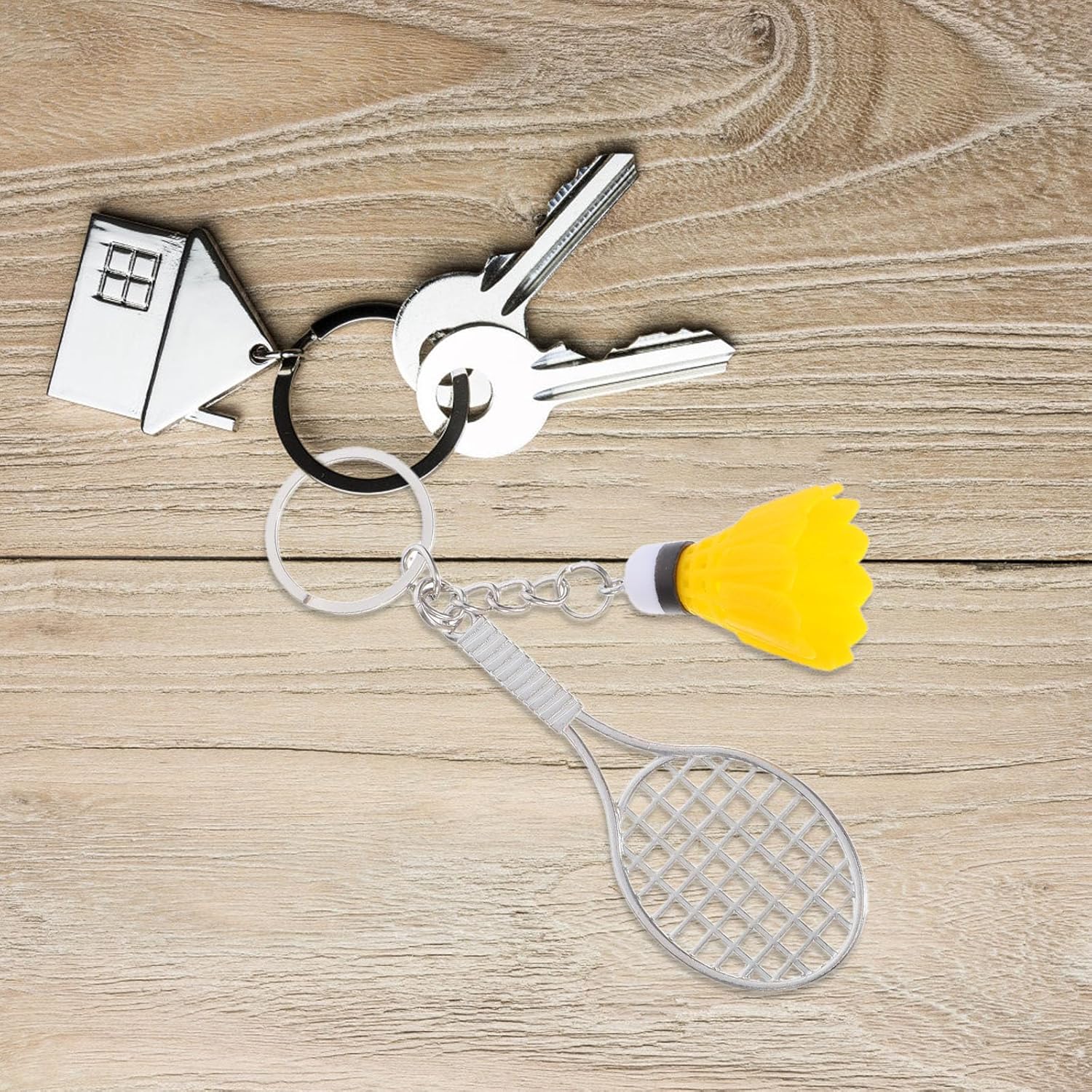 LOGOFUN 24pcs Mini Badminton Keychain Set