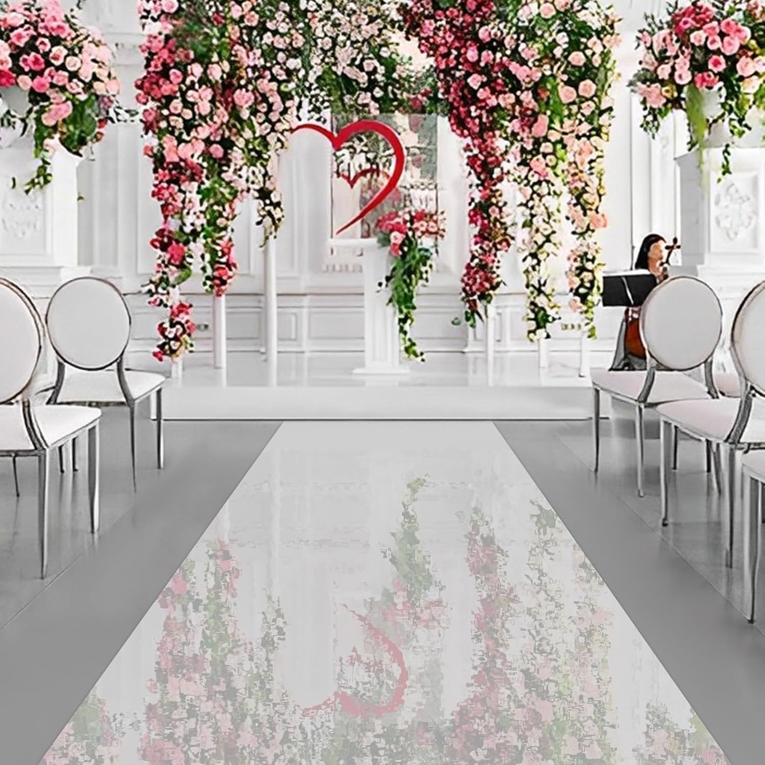 65x3ft Silver Mirrored Wedding Aisle Runner