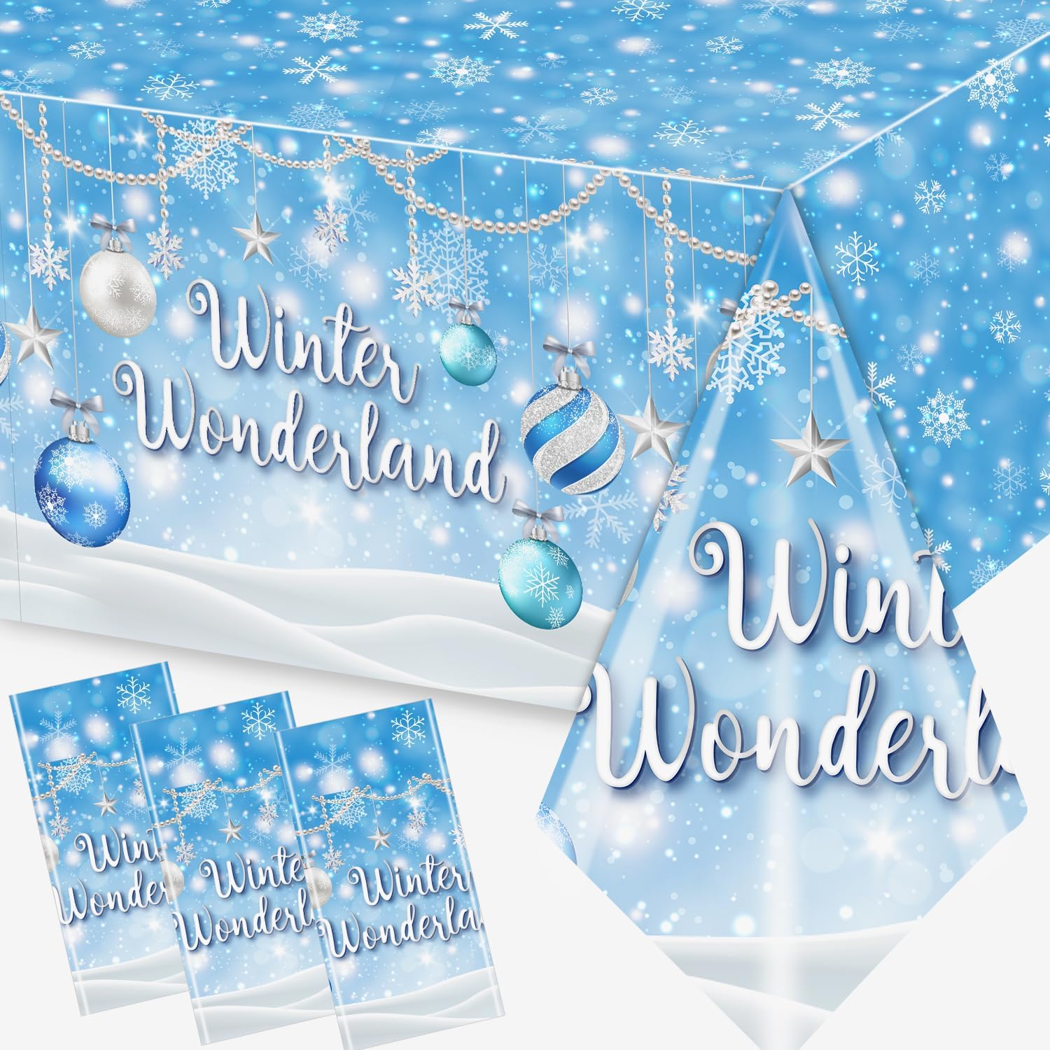 Winter Wonderland Tablecloth Set for Parties and Decorations