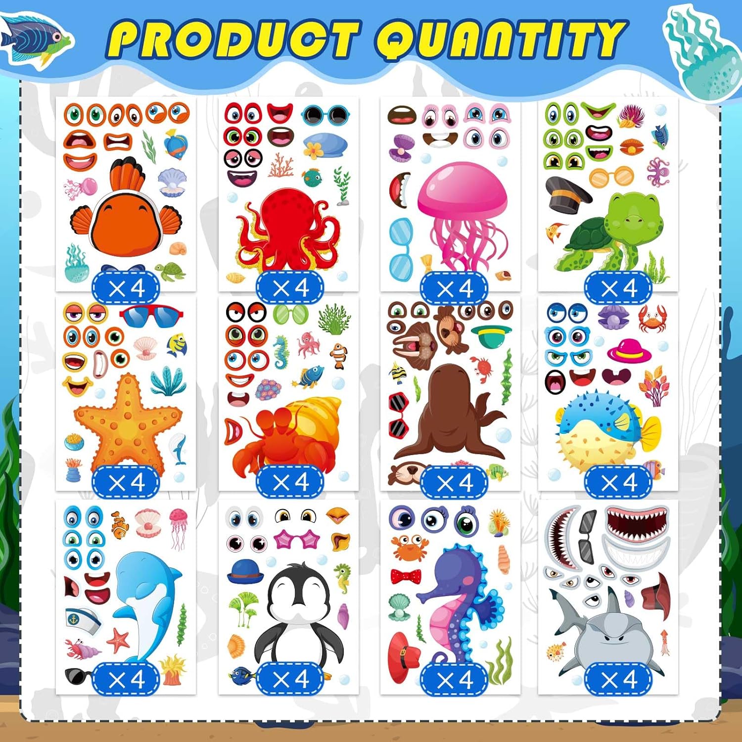 Ocean Stickers for Kids 48 Sheets Creative Sea Creatures
