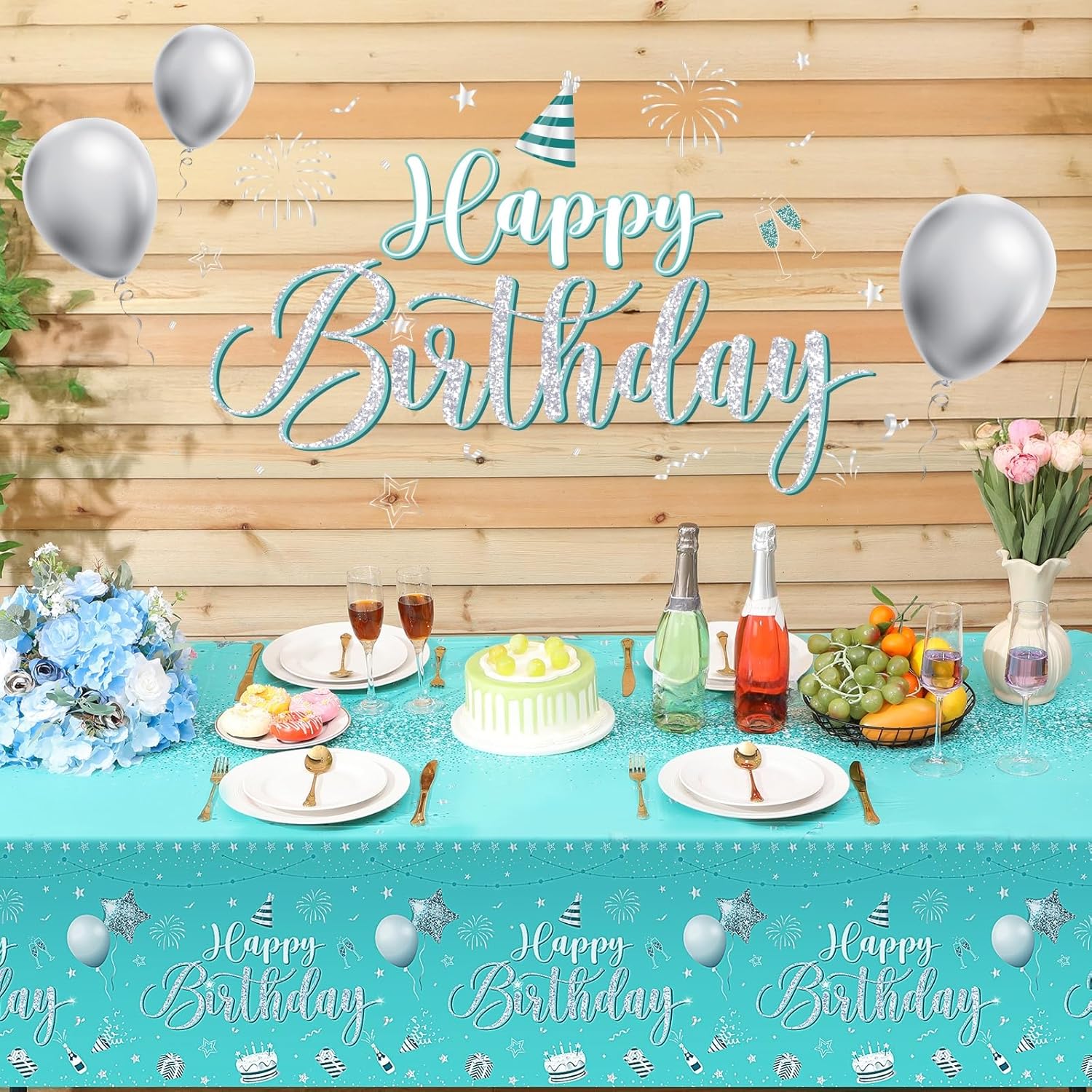 Tudomro 3 Pcs Happy Birthday Tablecloths Set
