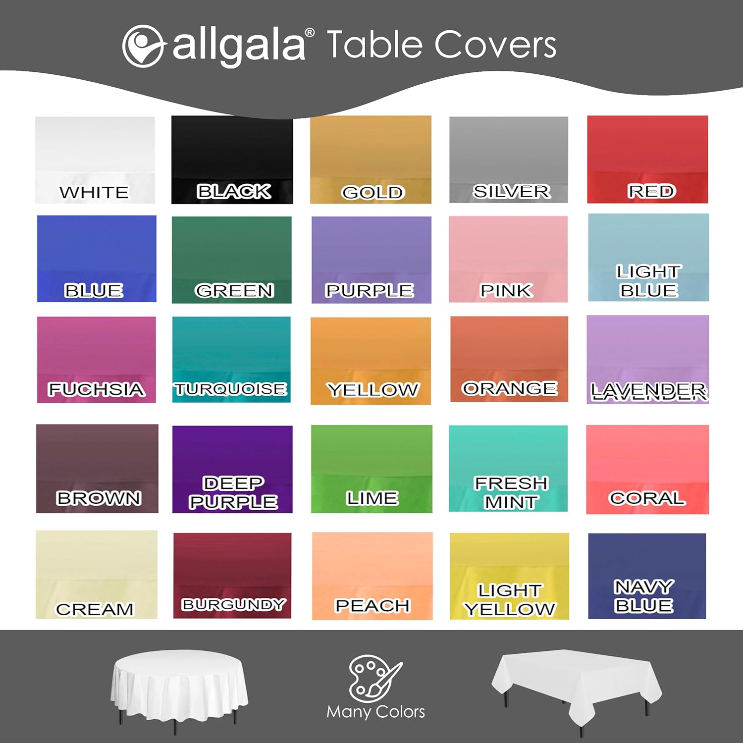 Allgala 12-Pack Premium Plastic Table Covers Red 54x108