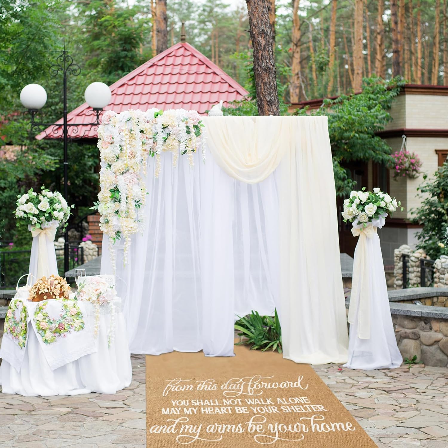 Tudomro 40 Inch x 100 Ft Burlap Wedding Aisle Runner