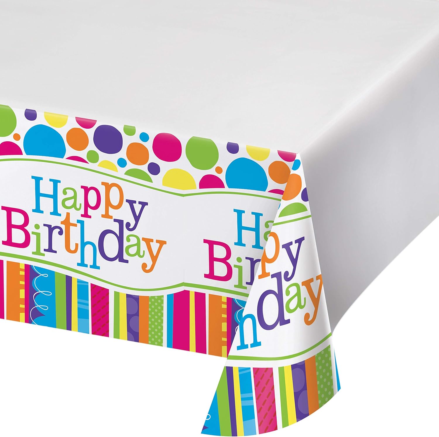 Bright and Bold Plastic Table Cover 54x108 Inch