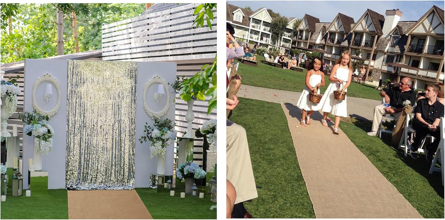 50 Inch X 50 Feet Natural Burlap Aisle Runner for Wedding