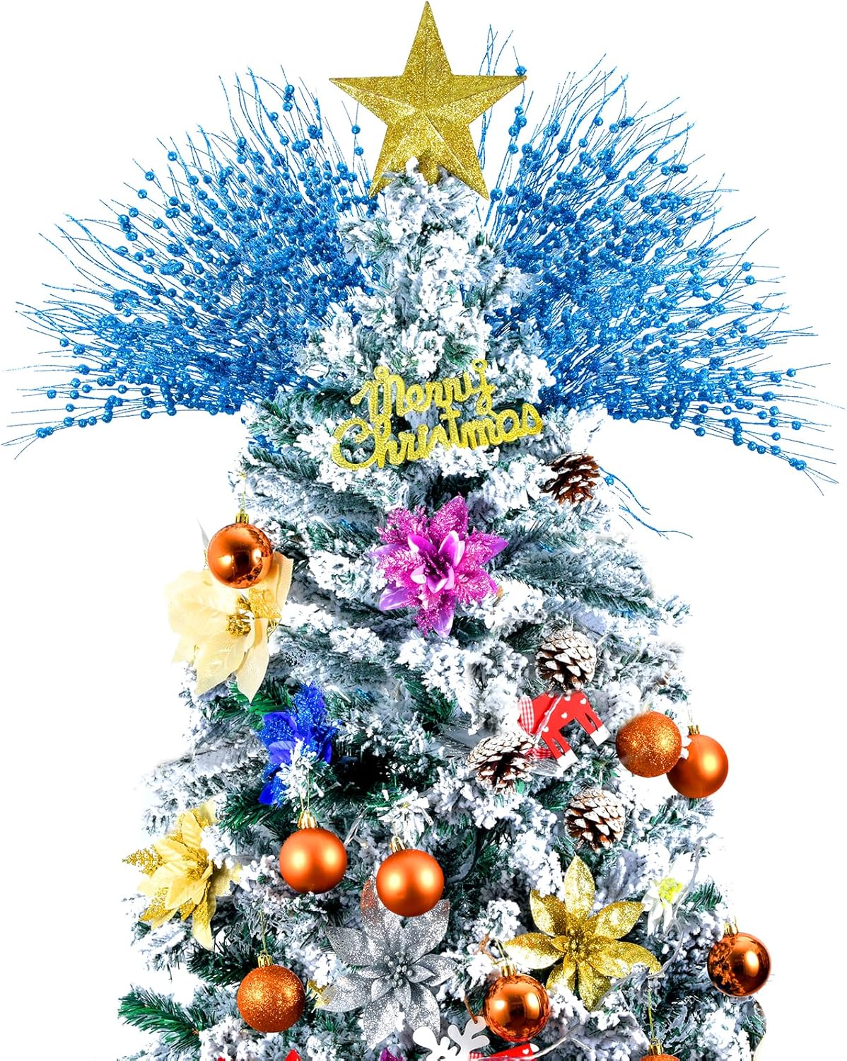 Christmas Glitter Berry Stem Decorations 24 PCS