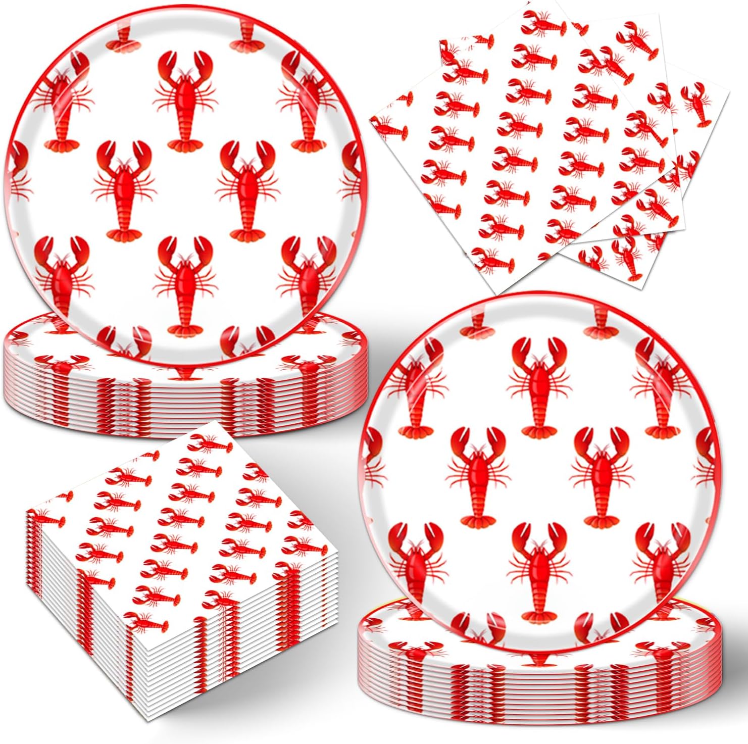 40 Pcs Crawfish Boil Party Supplies Set for 16 Guests