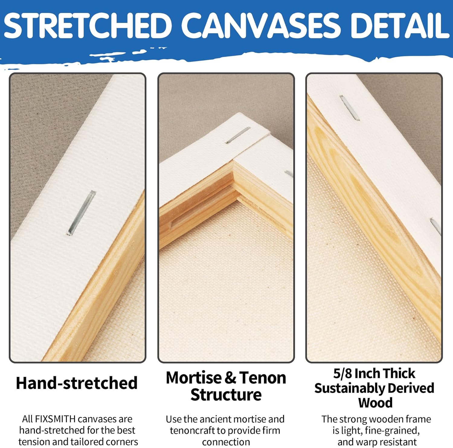 FIXSMITH 21 Pack Stretched Canvases for Painting