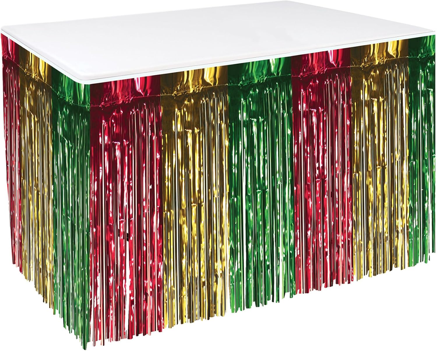 Beistle Metallic Table Skirting Red Gold Green 1 Count