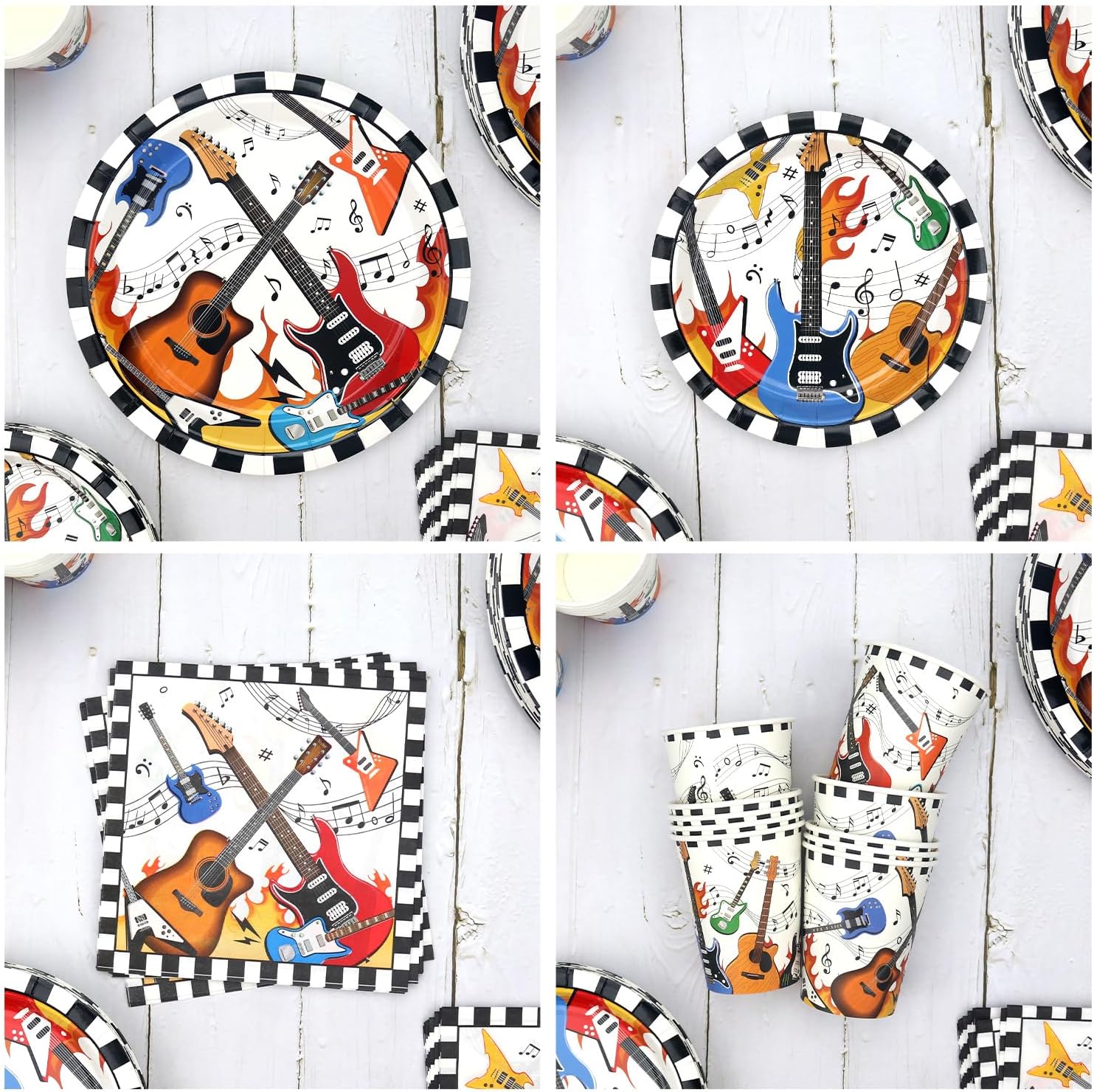 Guitar Birthday Party Decorations Set