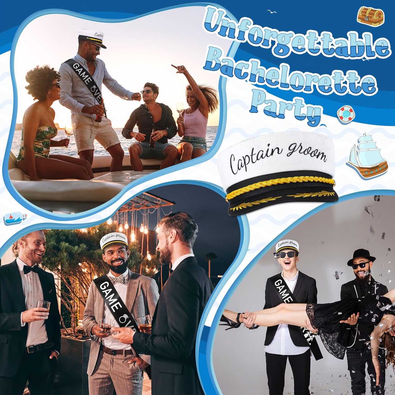 JaGely 3 Pcs Bachelor Party Accessories for Groom Set 1