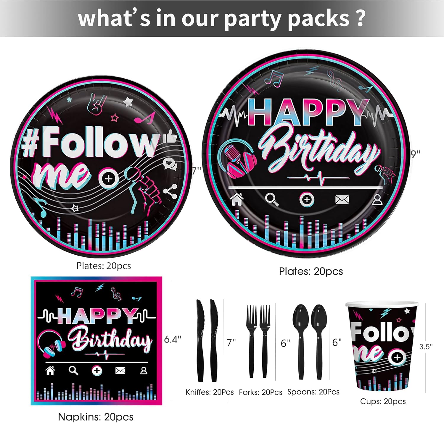 Music Theme Party Decorations Set for 20 Guests