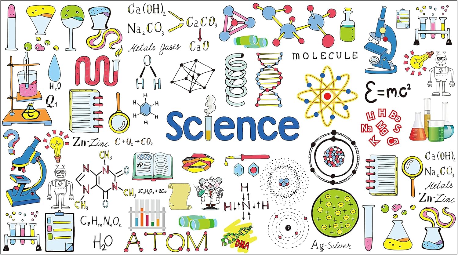1pc Science Themed Table Cover for Kids Birthday Lab Party