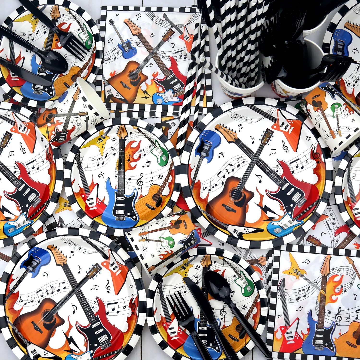 Guitar Birthday Party Decorations Set