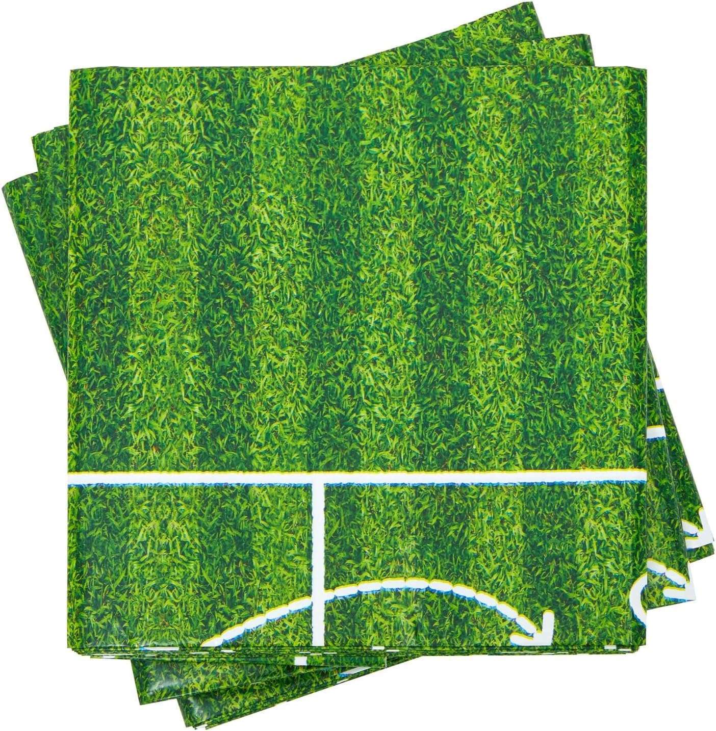 BLUE PANDA 3 Pack Grass Table Cloths for Soccer Parties