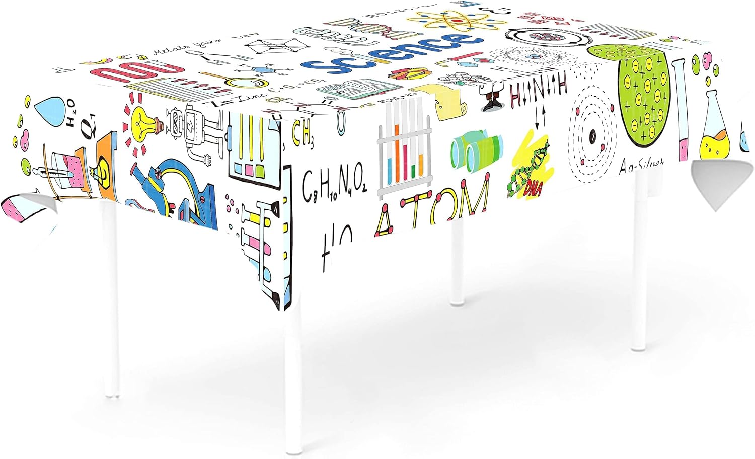 1pc Science Themed Table Cover for Kids Birthday Lab Party