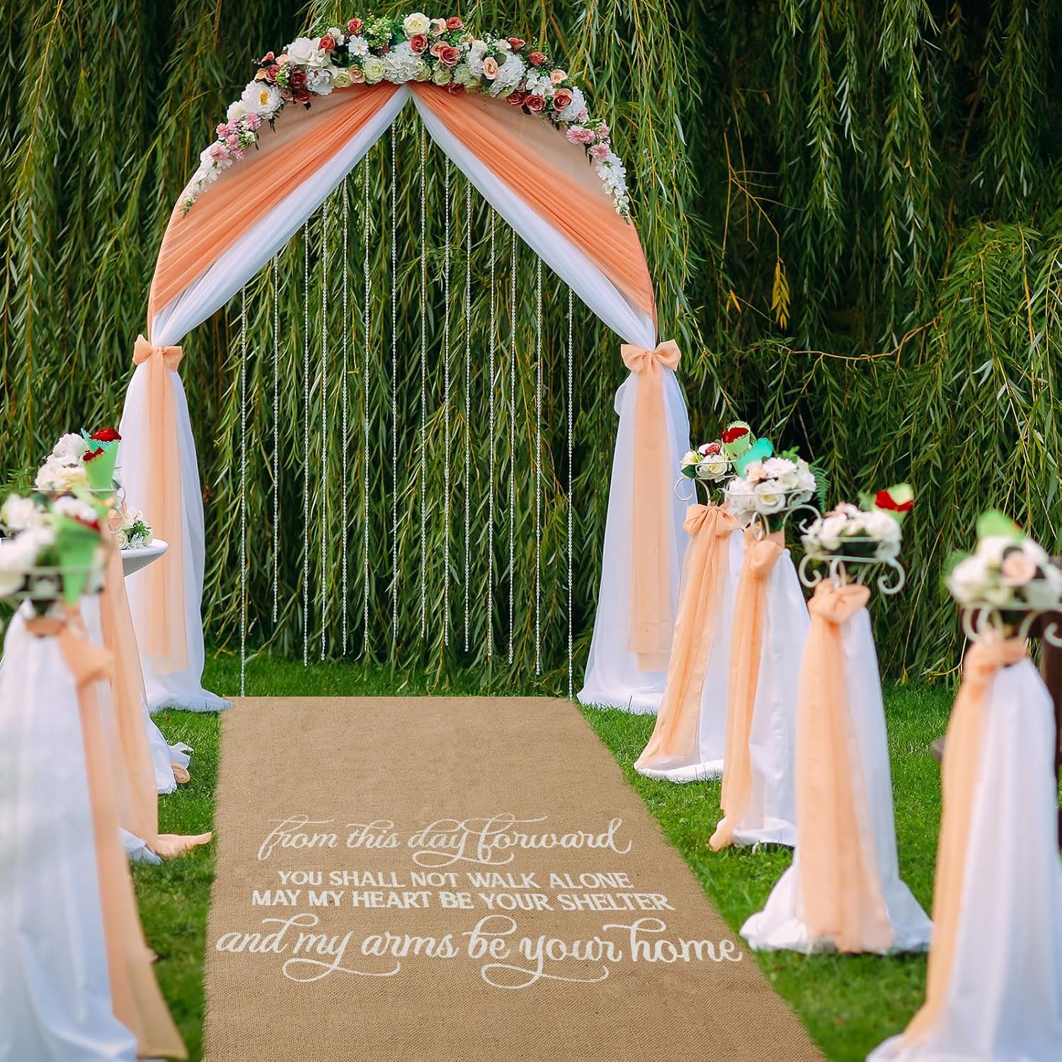 Tudomro 40 Inch x 100 Ft Burlap Wedding Aisle Runner