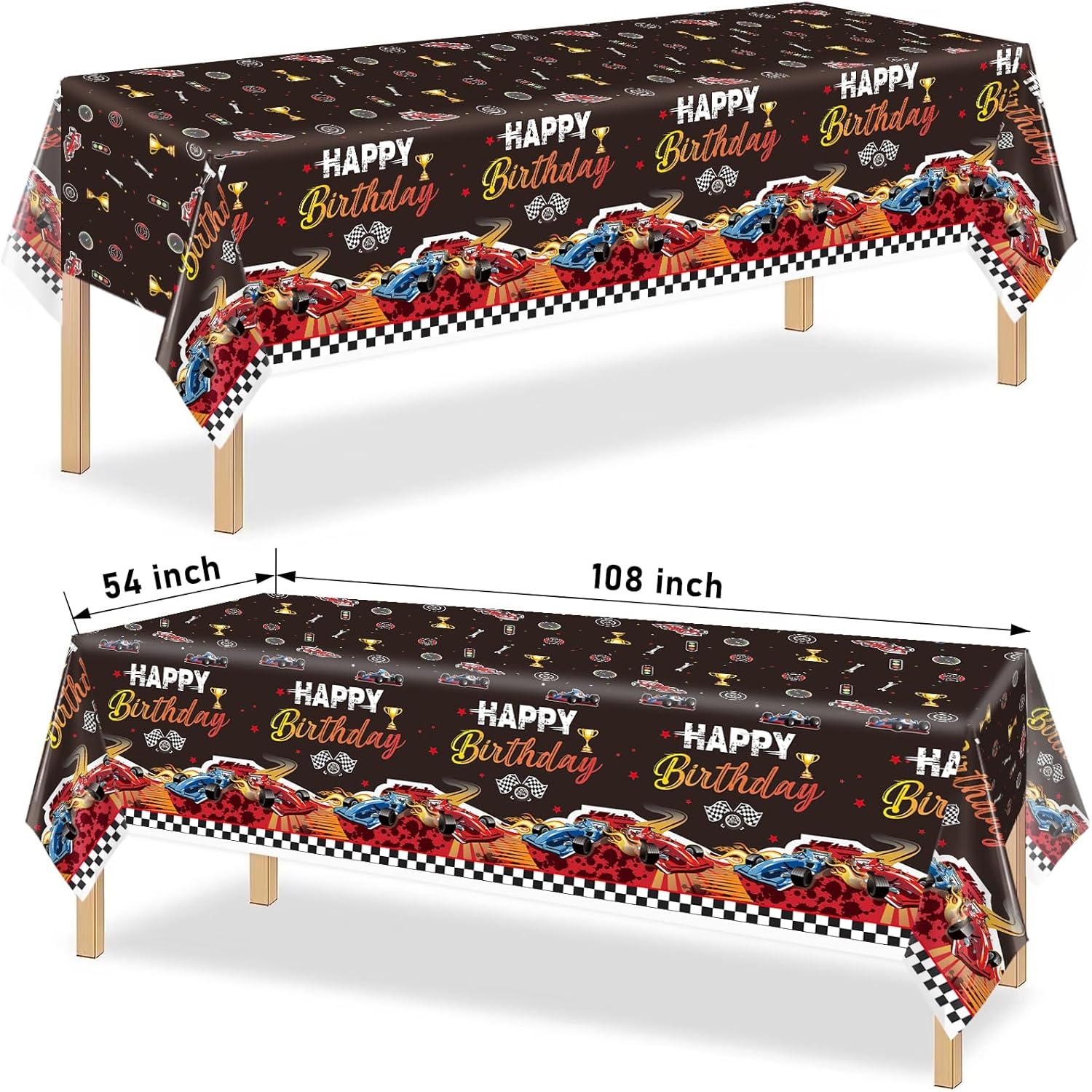 3Pcs Race Car Birthday Party Tablecloths Decorations
