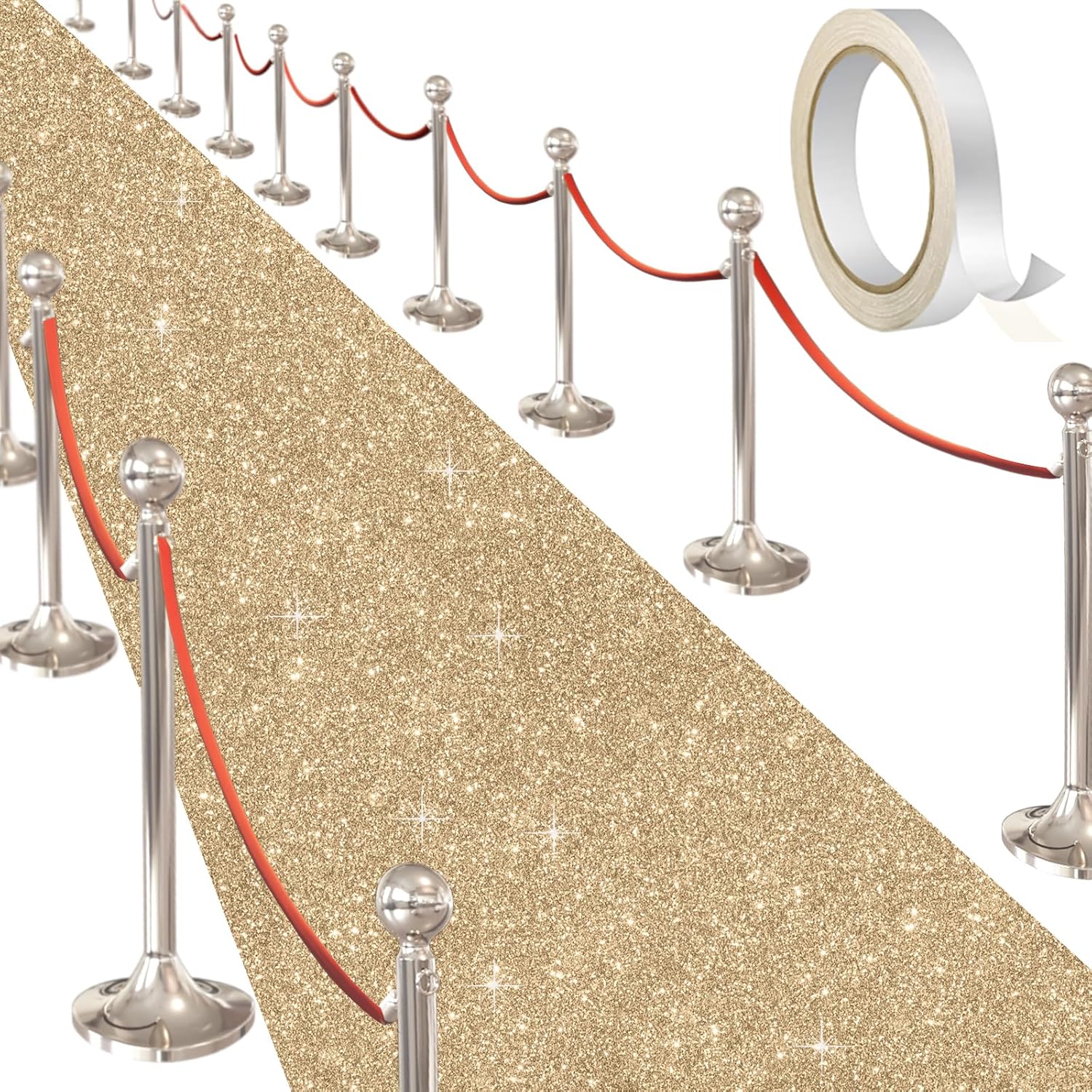 Glitter Carpet Runner for Party 26ft x 30ft
