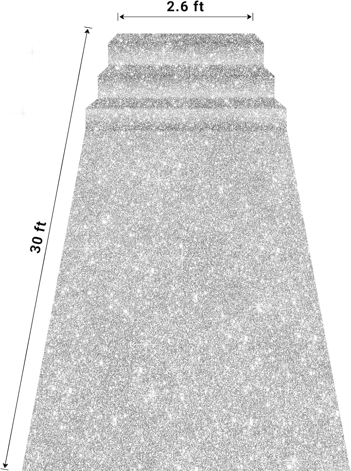 Glitter Carpet Runner for Party - 26FTx15FT