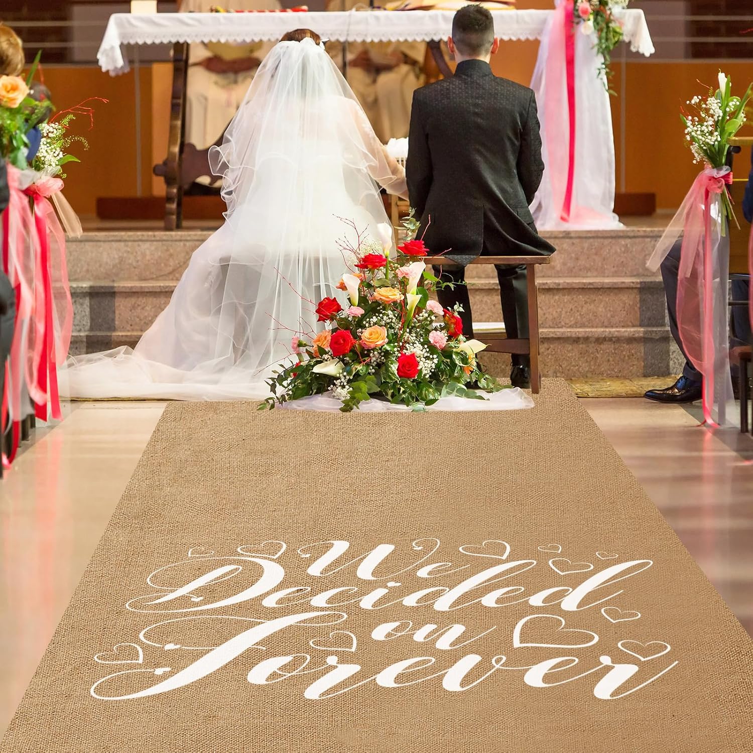 Tudomro 40 Inch x 50 Ft Natural Jute Burlap Wedding Aisle Runner