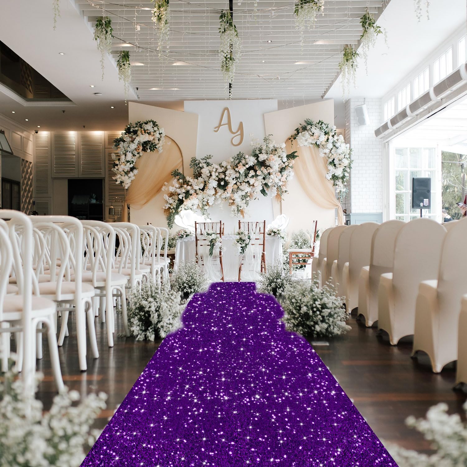 Purple Sequin Aisle Runner 4x20FT Wedding Carpet