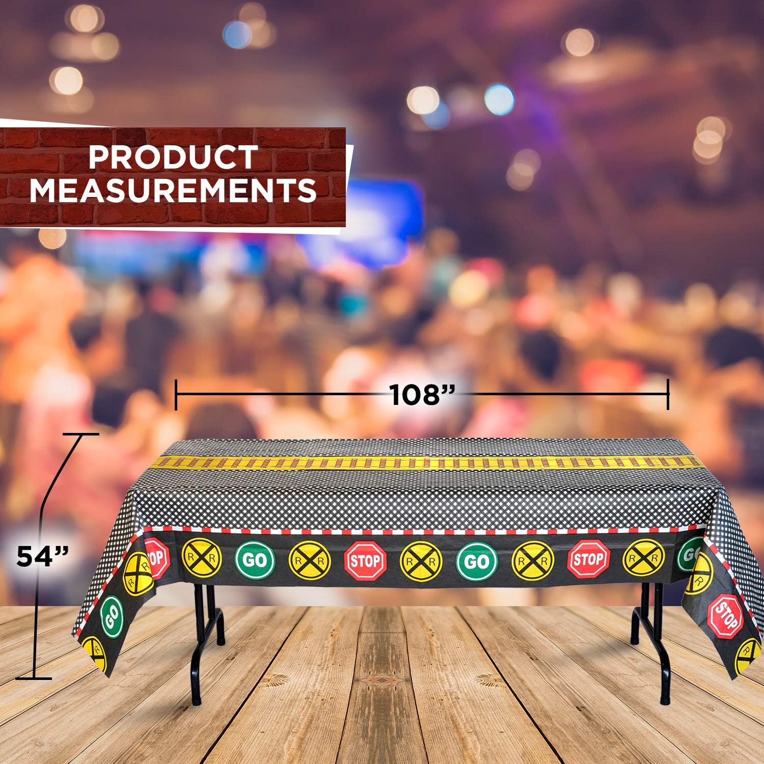 Railroad Party Disposable Paper Table Cover 108 x 54