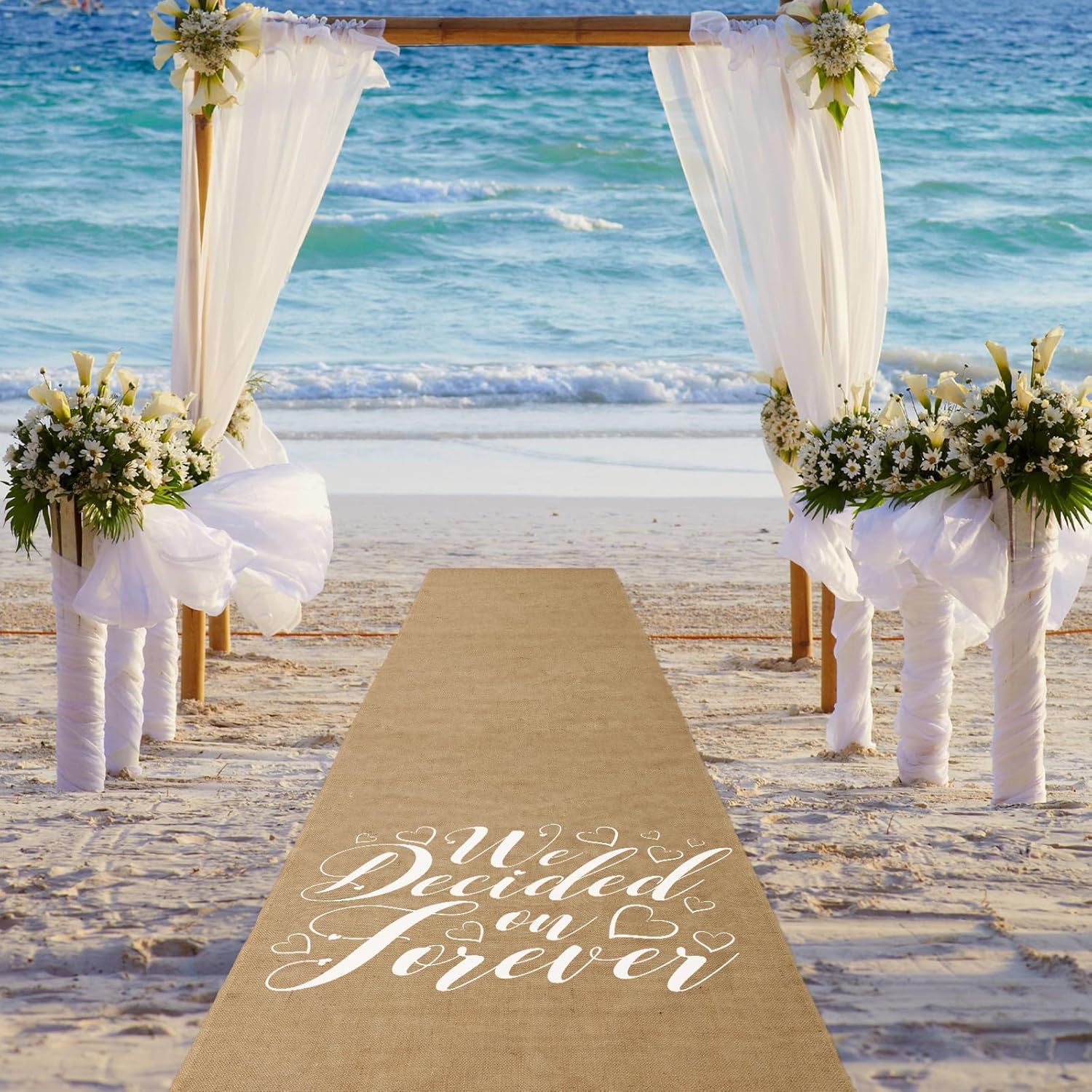 Tudomro 40 Inch x 50 Ft Natural Jute Burlap Wedding Aisle Runner