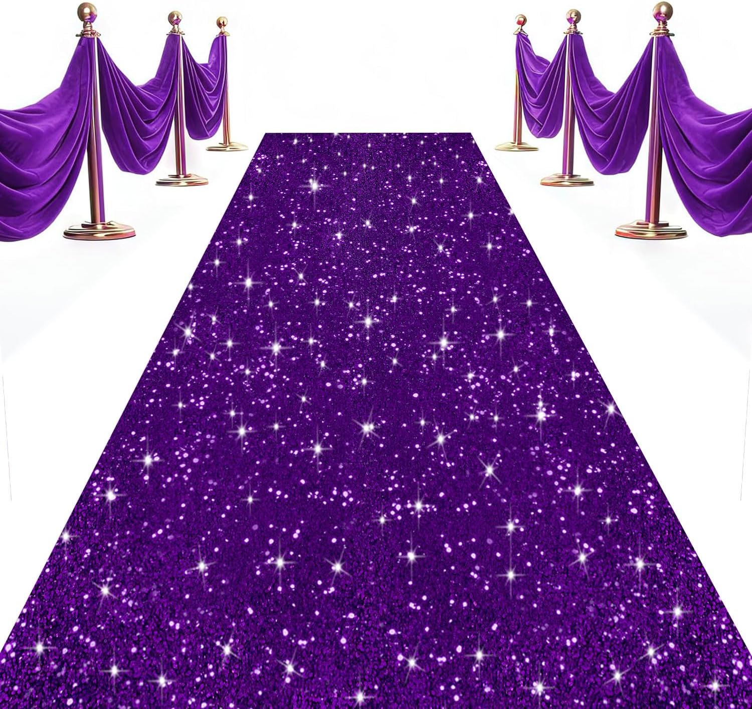 Purple Sequin Aisle Runner 4x20FT Wedding Carpet