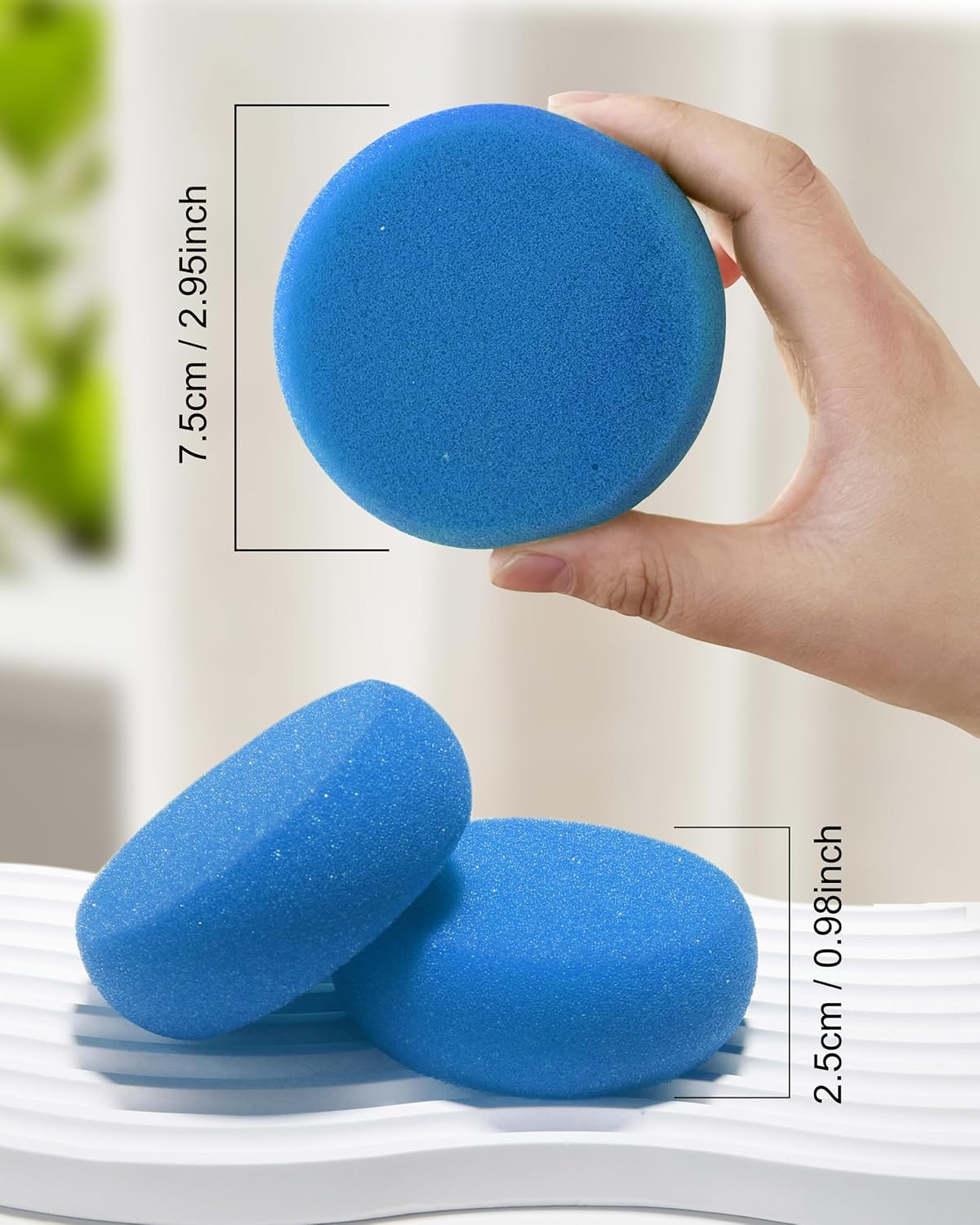 Round Synthetic Artist Sponges 12pcs 296inch Blue