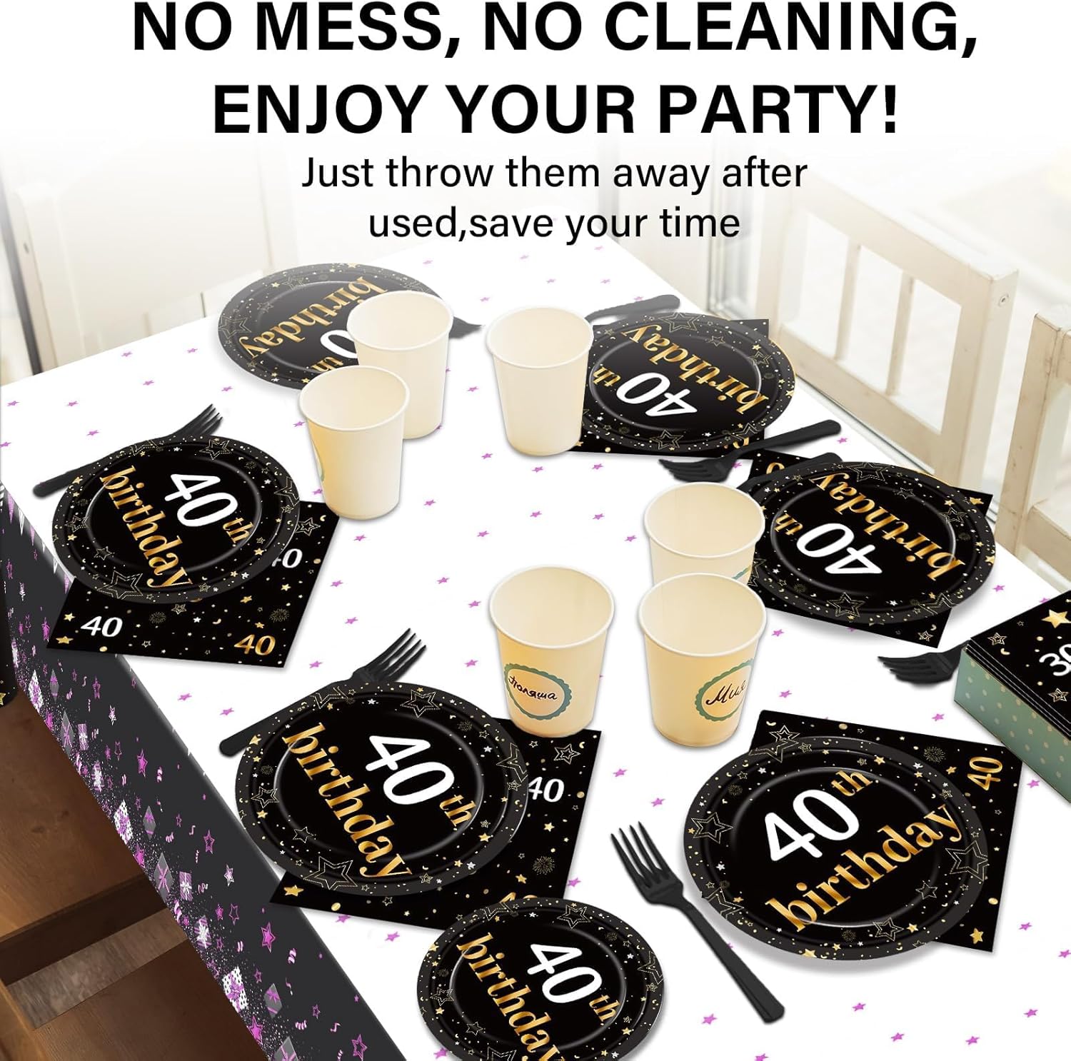 40th Birthday Party Decorations Set for 24 Guests