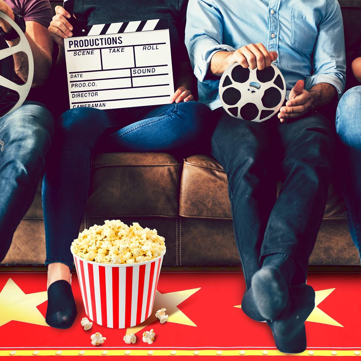 Movie Night Red Carpet Table Runner with LED Lights
