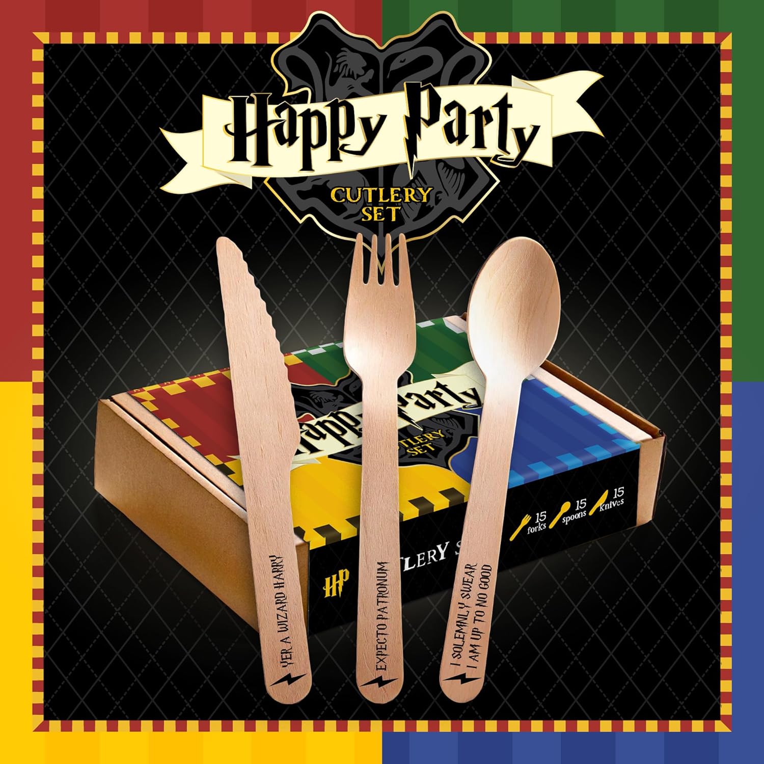 Harry Potter Themed Disposable Cutlery Set - 45pcs