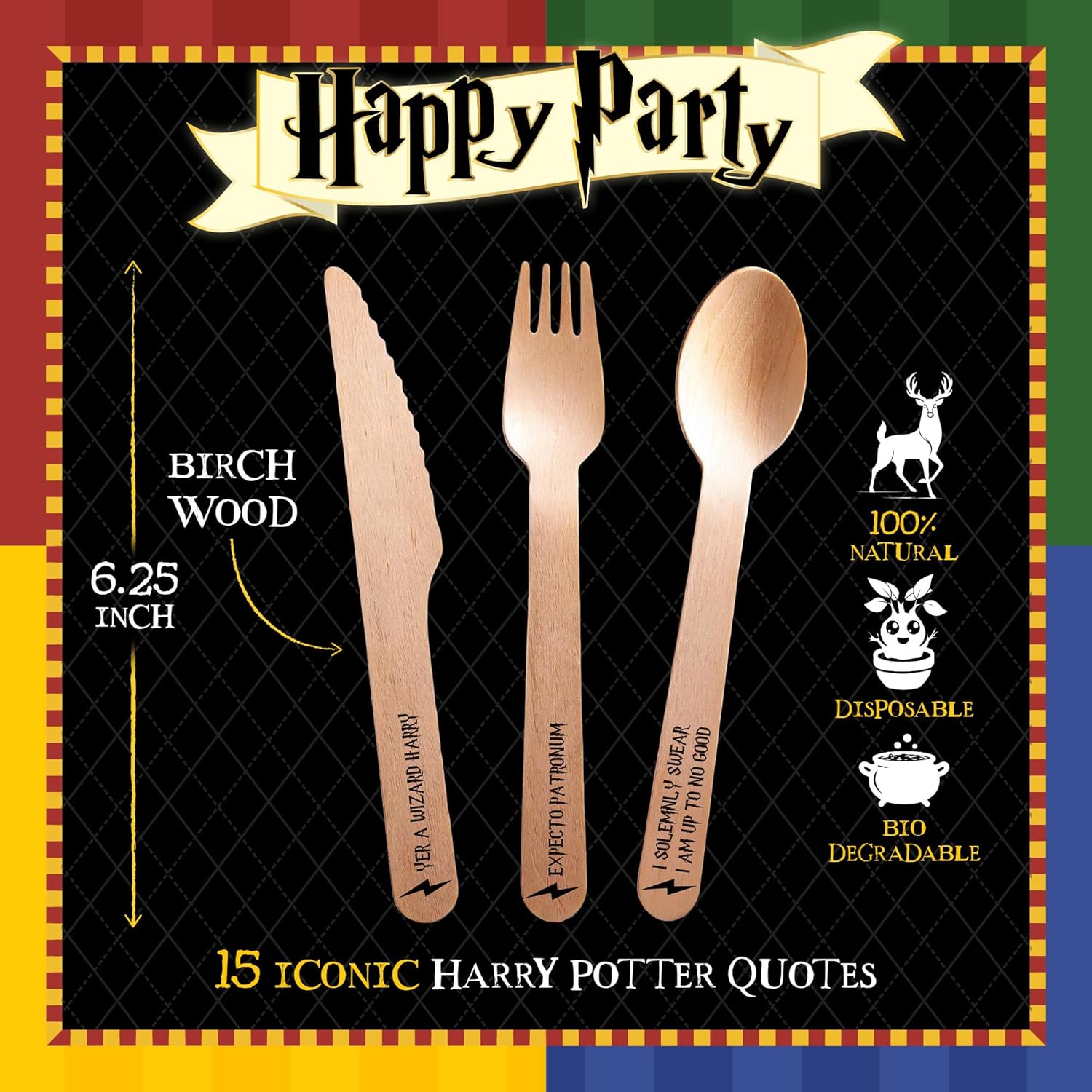 Harry Potter Themed Disposable Cutlery Set - 45pcs