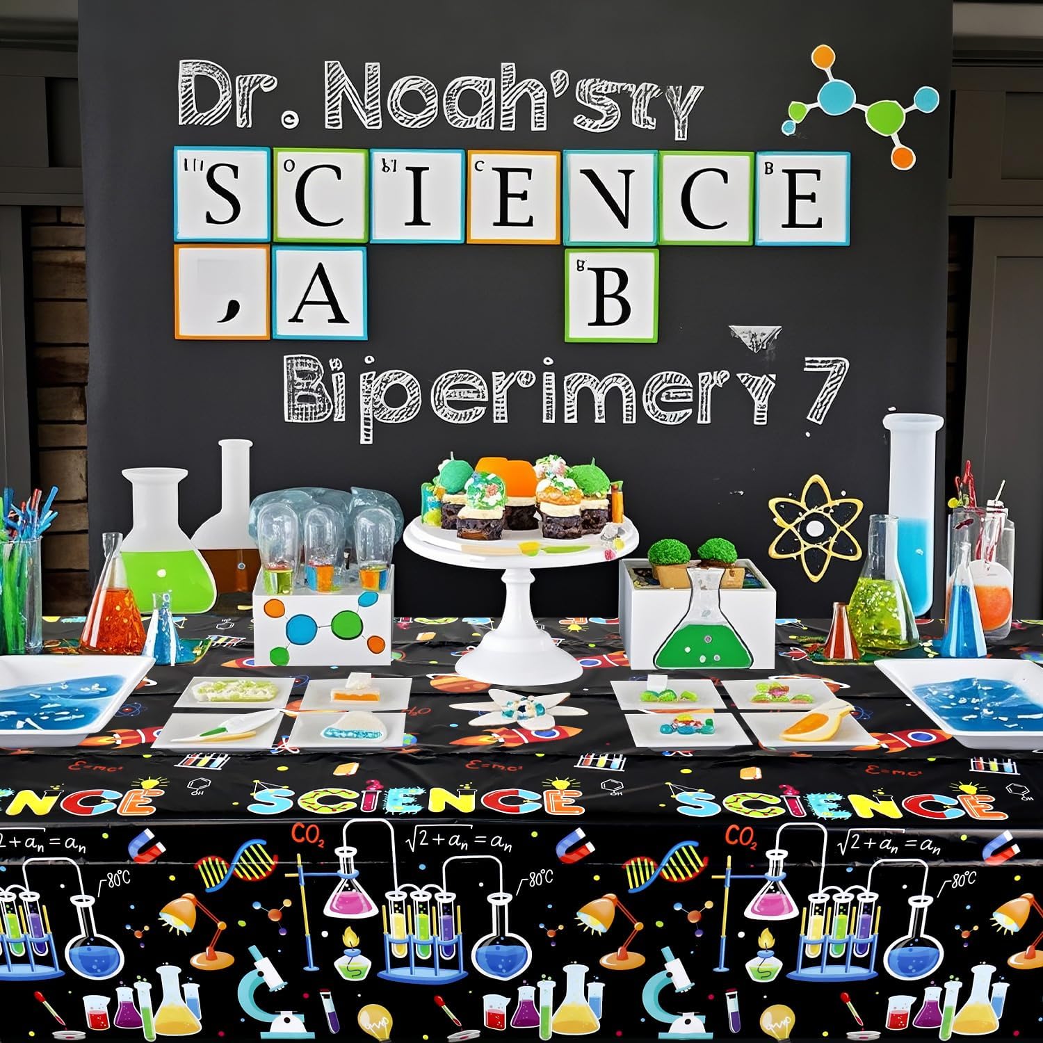 4 Pack Science Party Decorations Table Covers 54x86 Inch